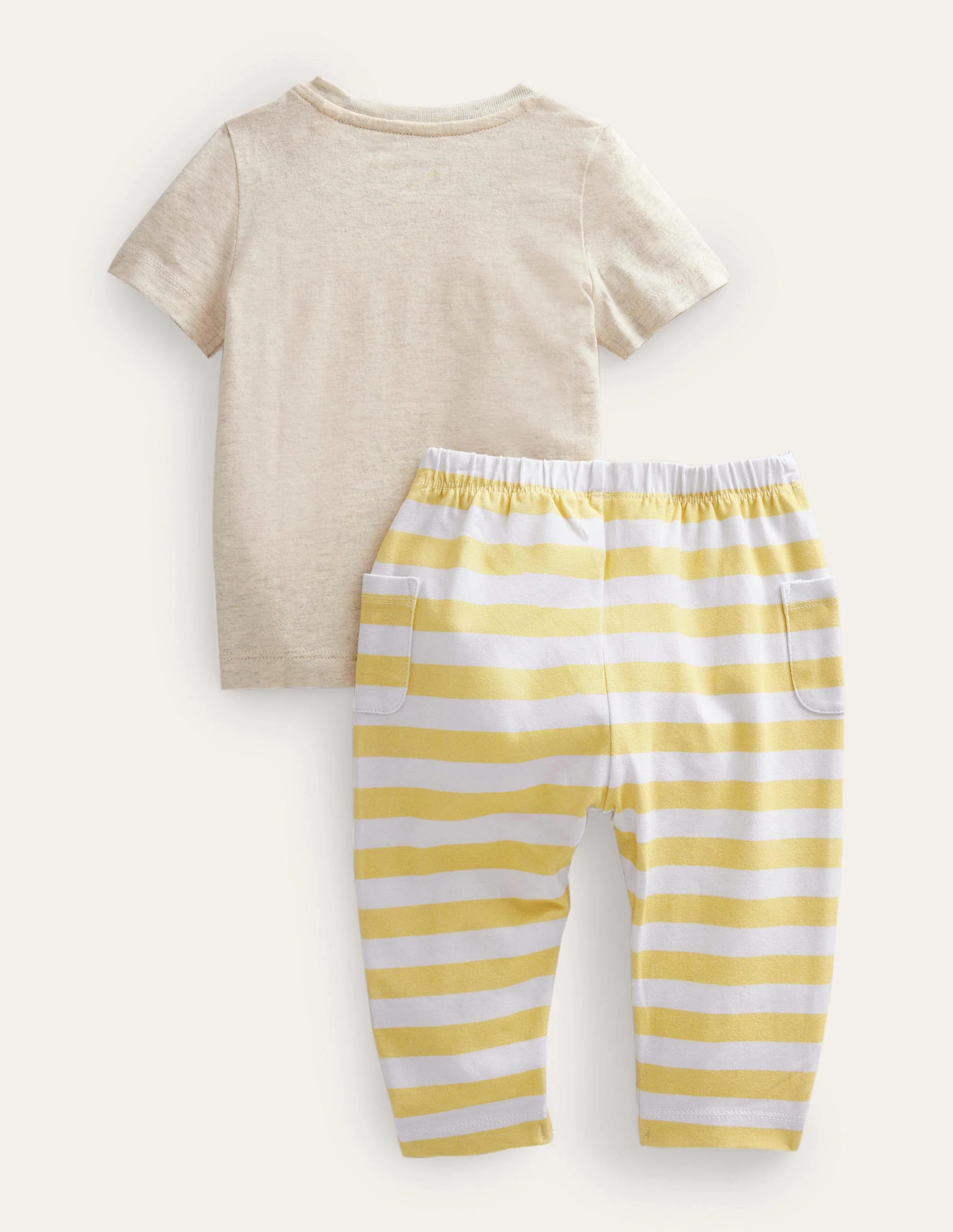 Appliqué Top and Bottom Set-Oatmeal Marl Rainbow Suns - Image 2