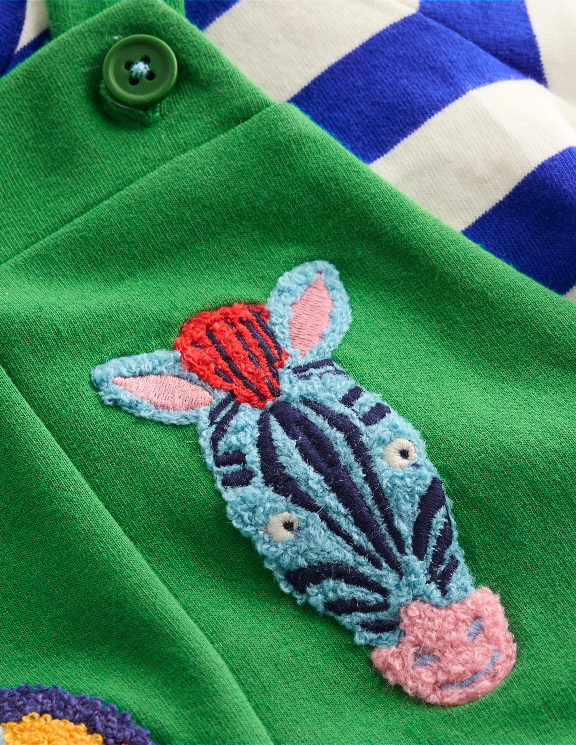 Boucle Jersey Overalls Set-Green Jungle Animals - Image 6