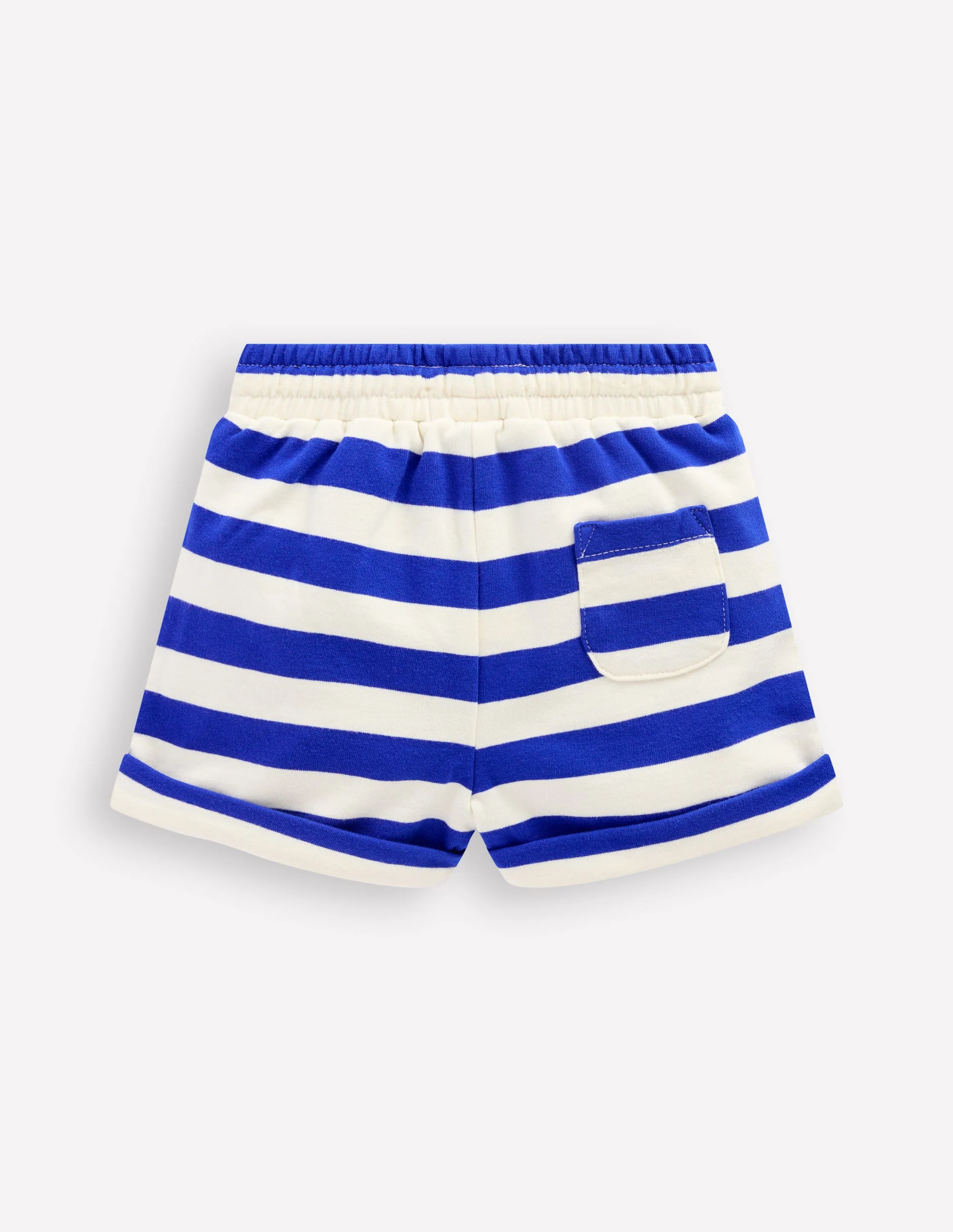 Boys Jersey Shorts-Bright Blue & Soft Ivory - Image 2