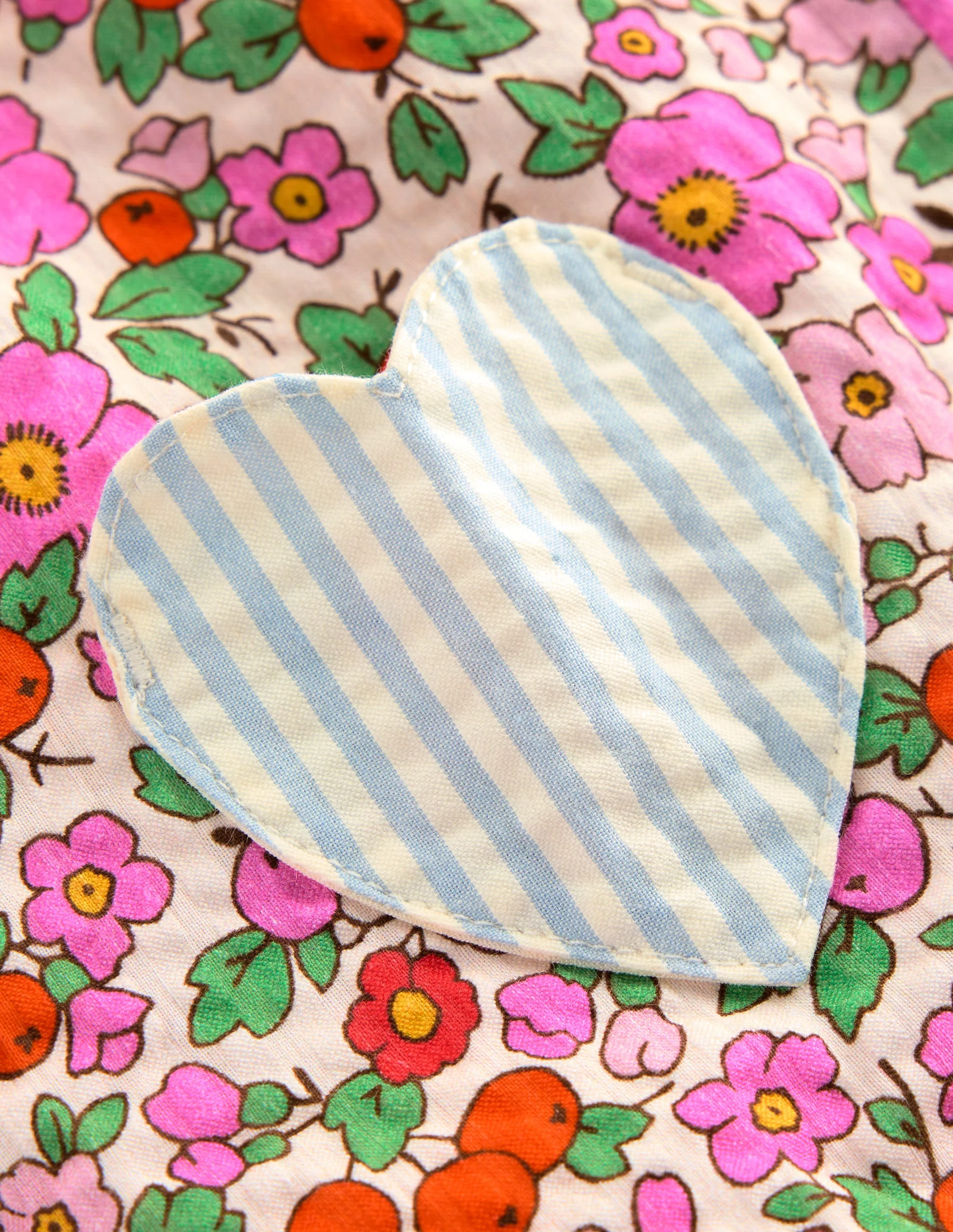 Chambray Romper-Pink Apple Blossom Floral - Image 3