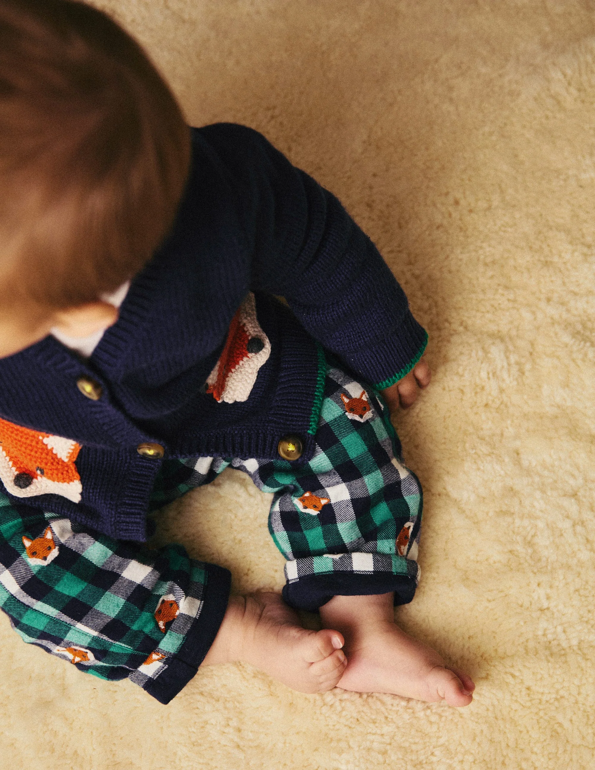 Cosy Lined Pants-Gingham Foxes - Image 4