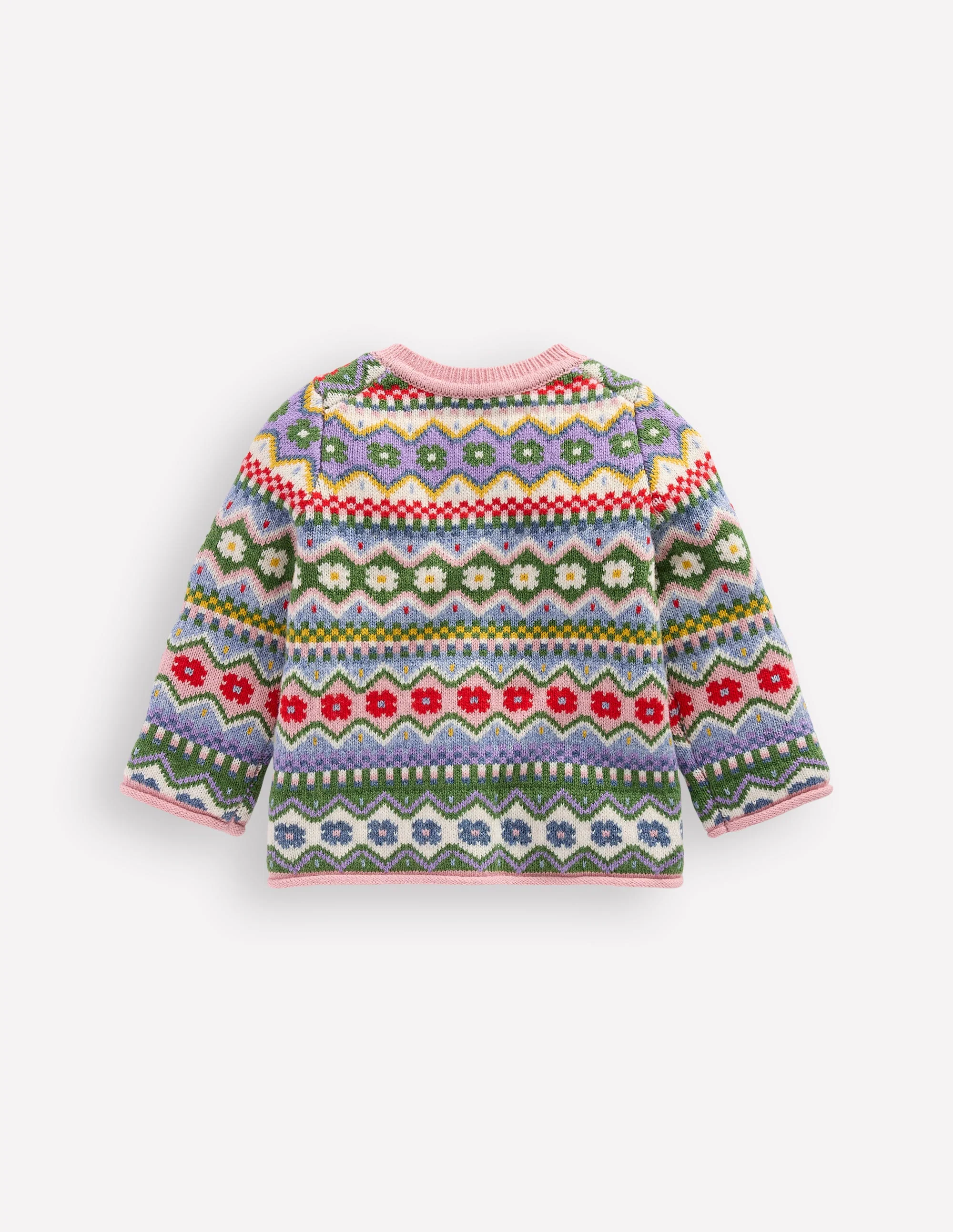Edie Fair Isle Cardigan-Multi Flower Fair Isle - Image 2