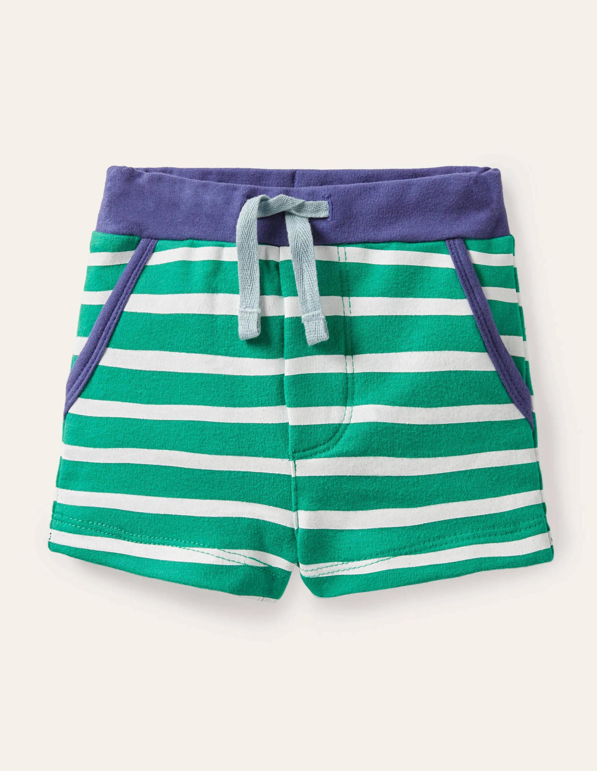 Essential Jersey Shorts-Ivory/Sapling Green