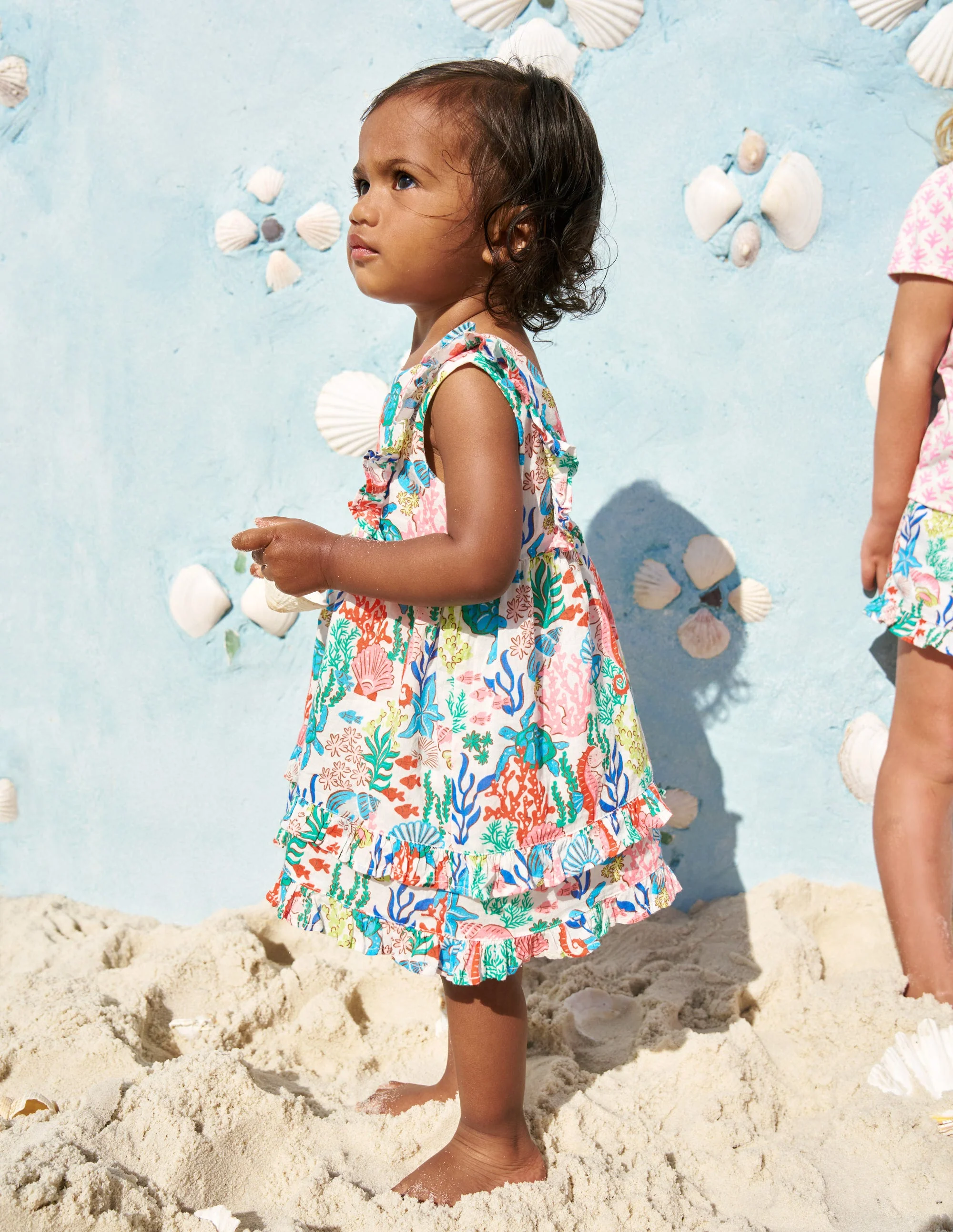Frilly Pinny Dress-Multi Coral Cove - Image 4