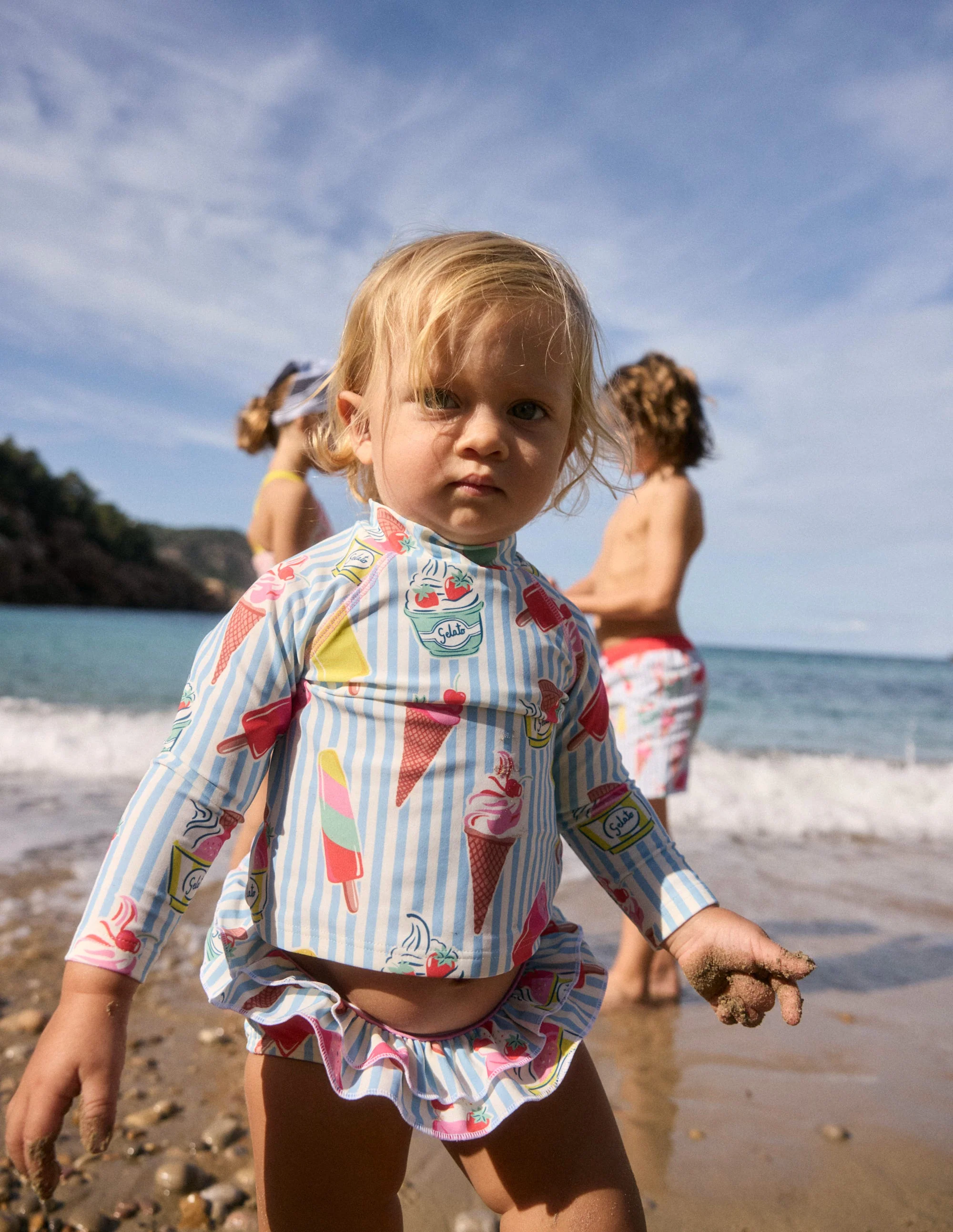 Frilly Rash Vest Set-Vintage Blue Ice Creams - Image 4