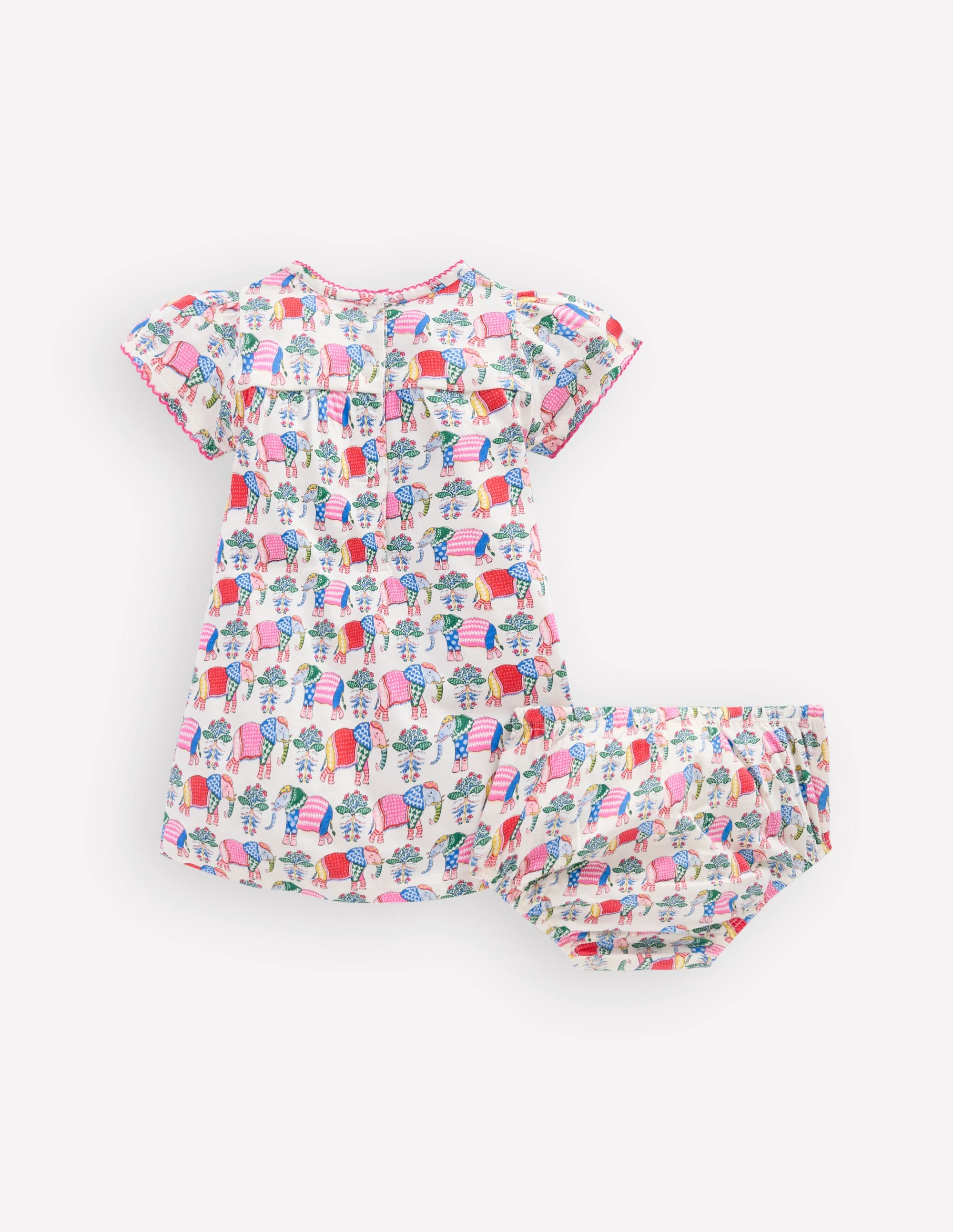 Gathered Jersey Dress-Multi Small Elephant - Image 2