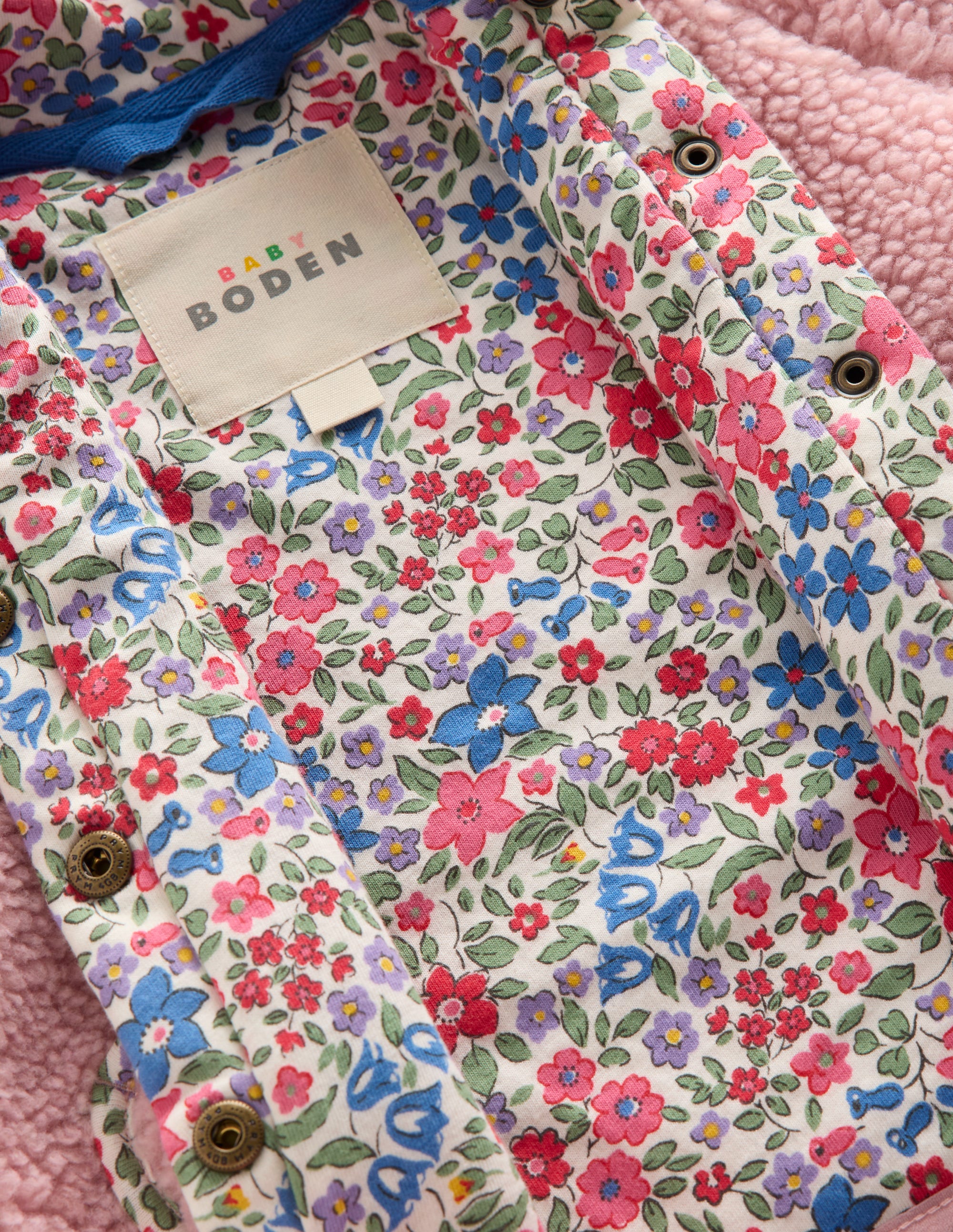 Girls Novelty Cosy Borg Jacket-Pink - Image 4