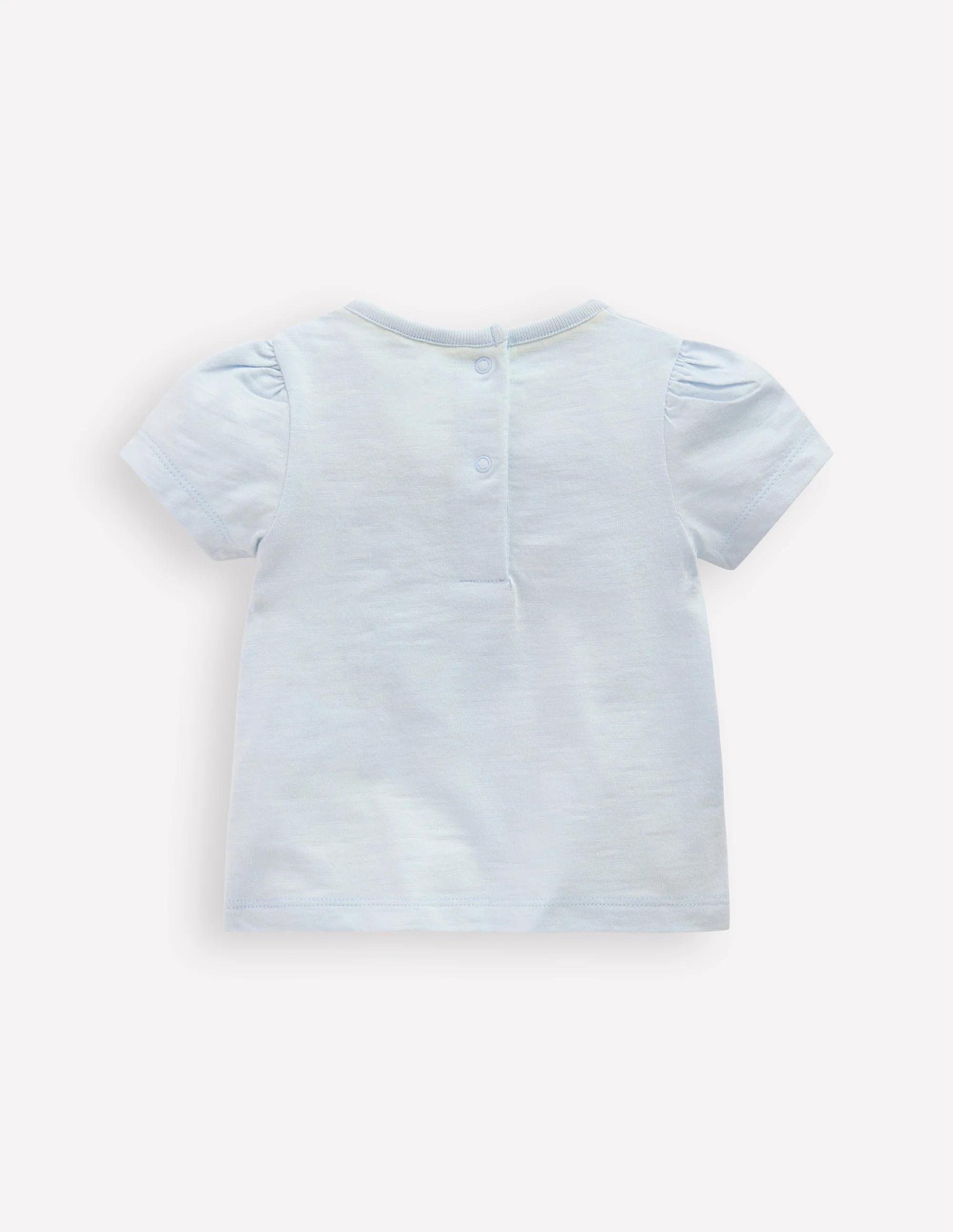 Girls Puff Sleeve Logo T-Shirt-Cloud Blue Dalmation Unicycle - Image 2