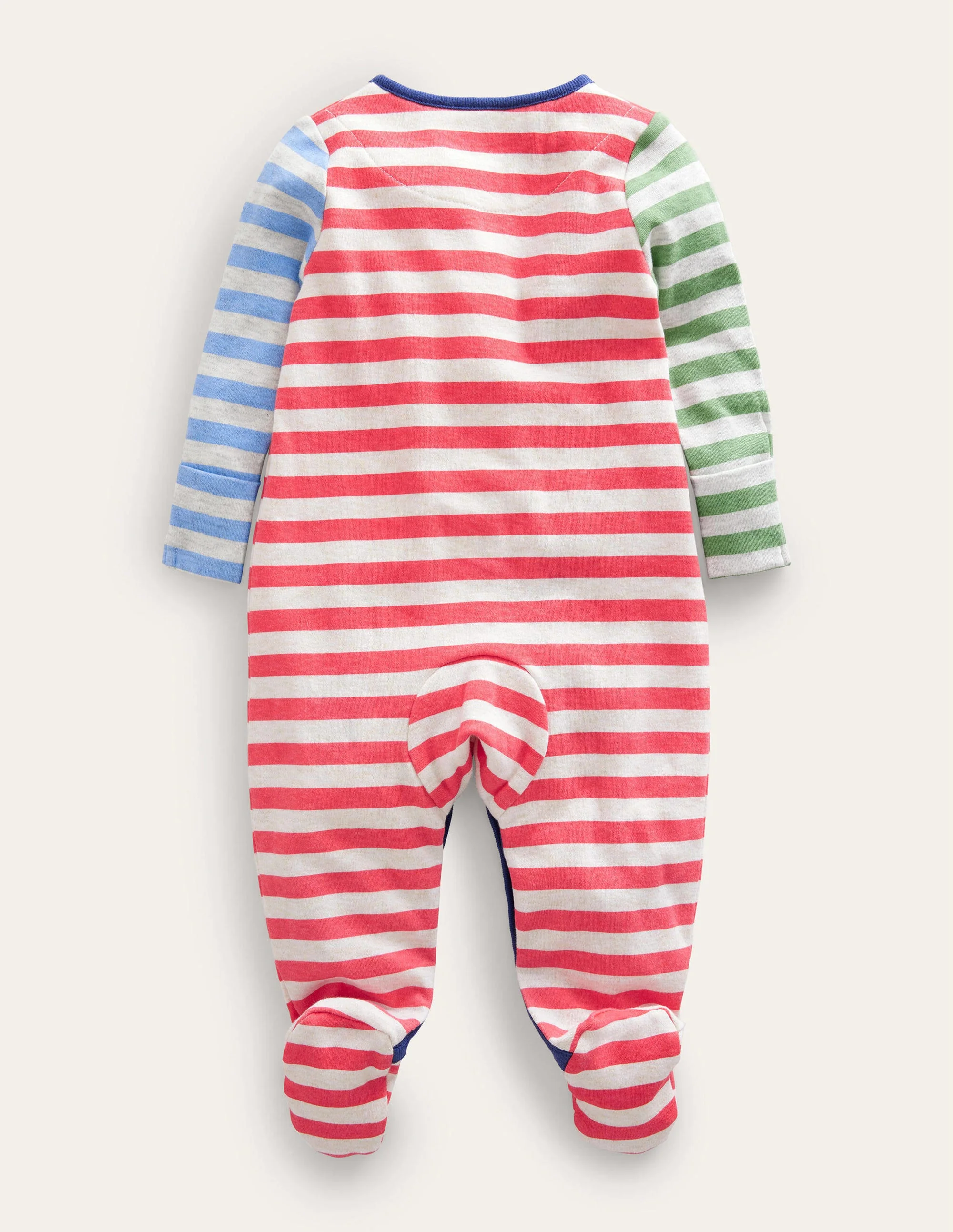 GOTS Hotchpotch Sleepsuit-Bright Multi Stripe - Image 2