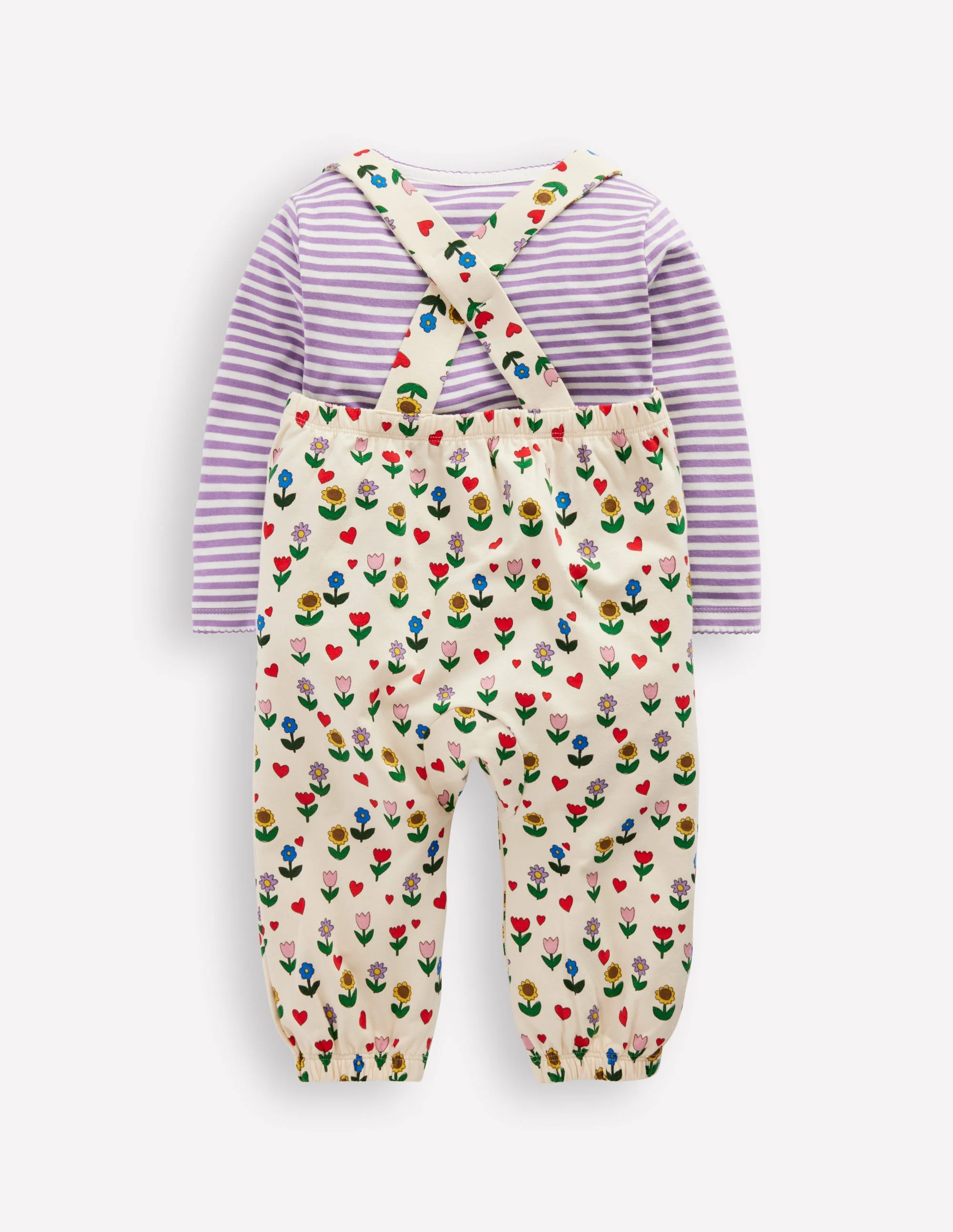 Jersey Dungaree Set-Multi Sunflower Garden - Image 2