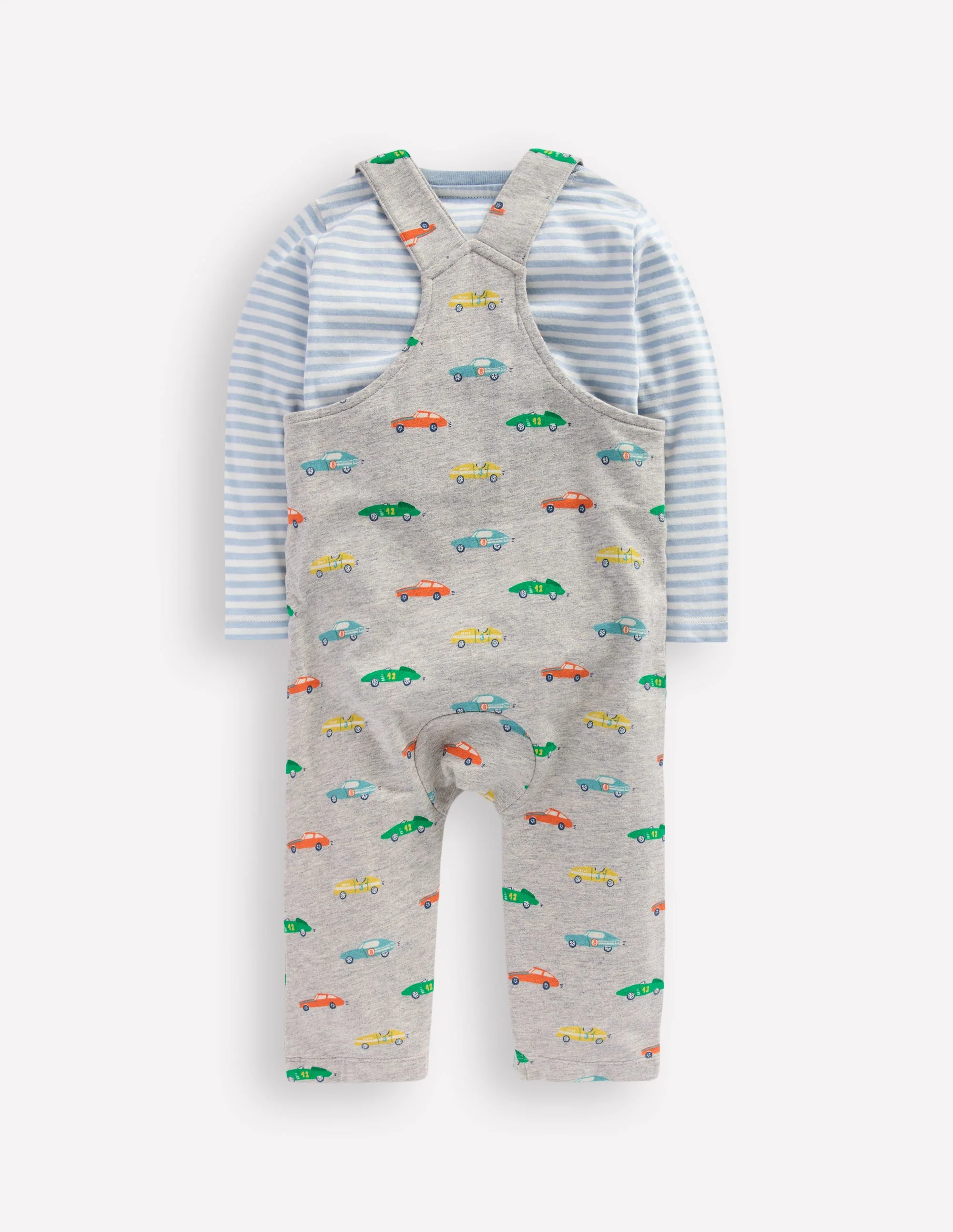 Jersey Overalls Set-Grey Marl Cars - Image 2