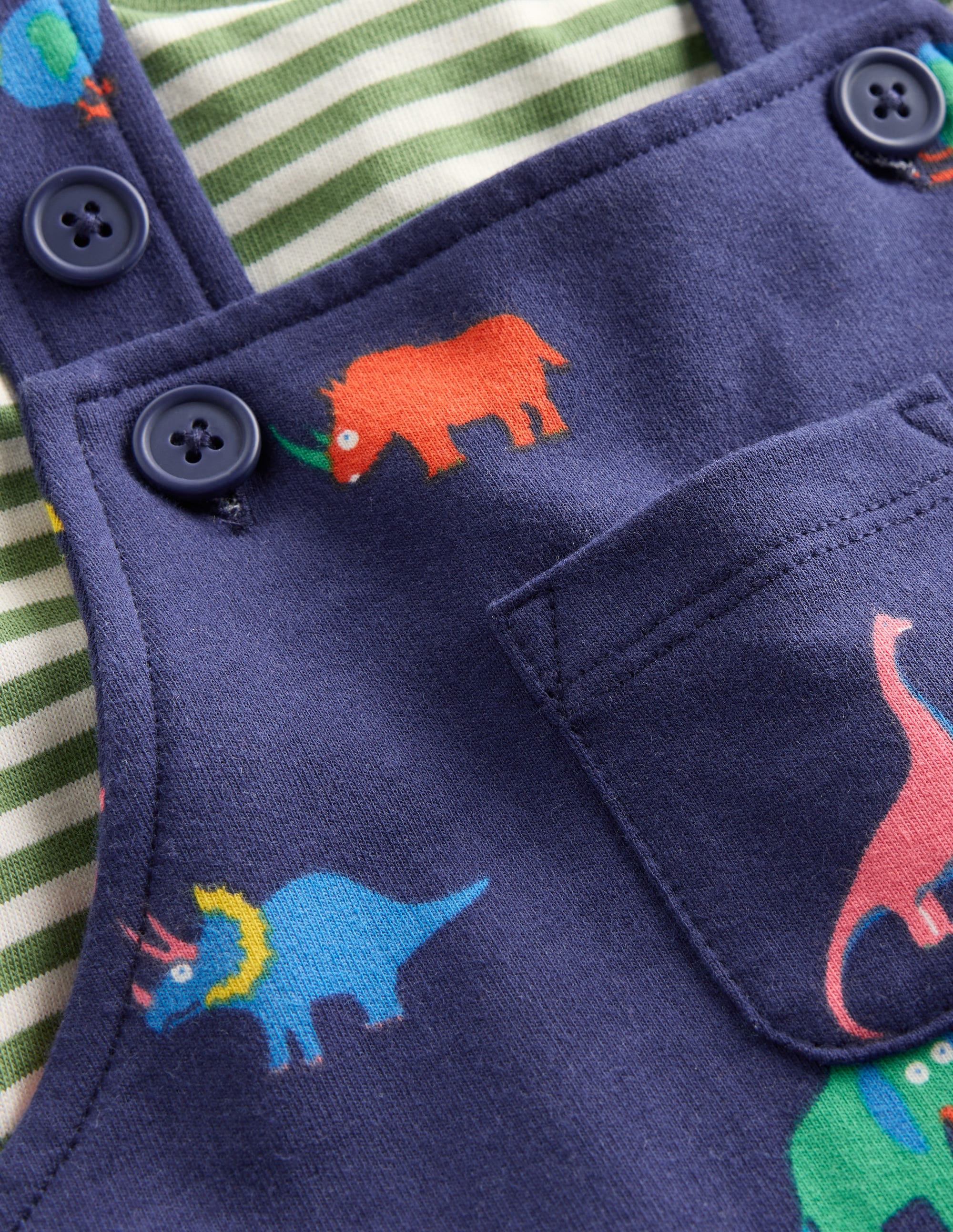 Jersey Overalls Set-Multi Prehistoric Animals - Image 3