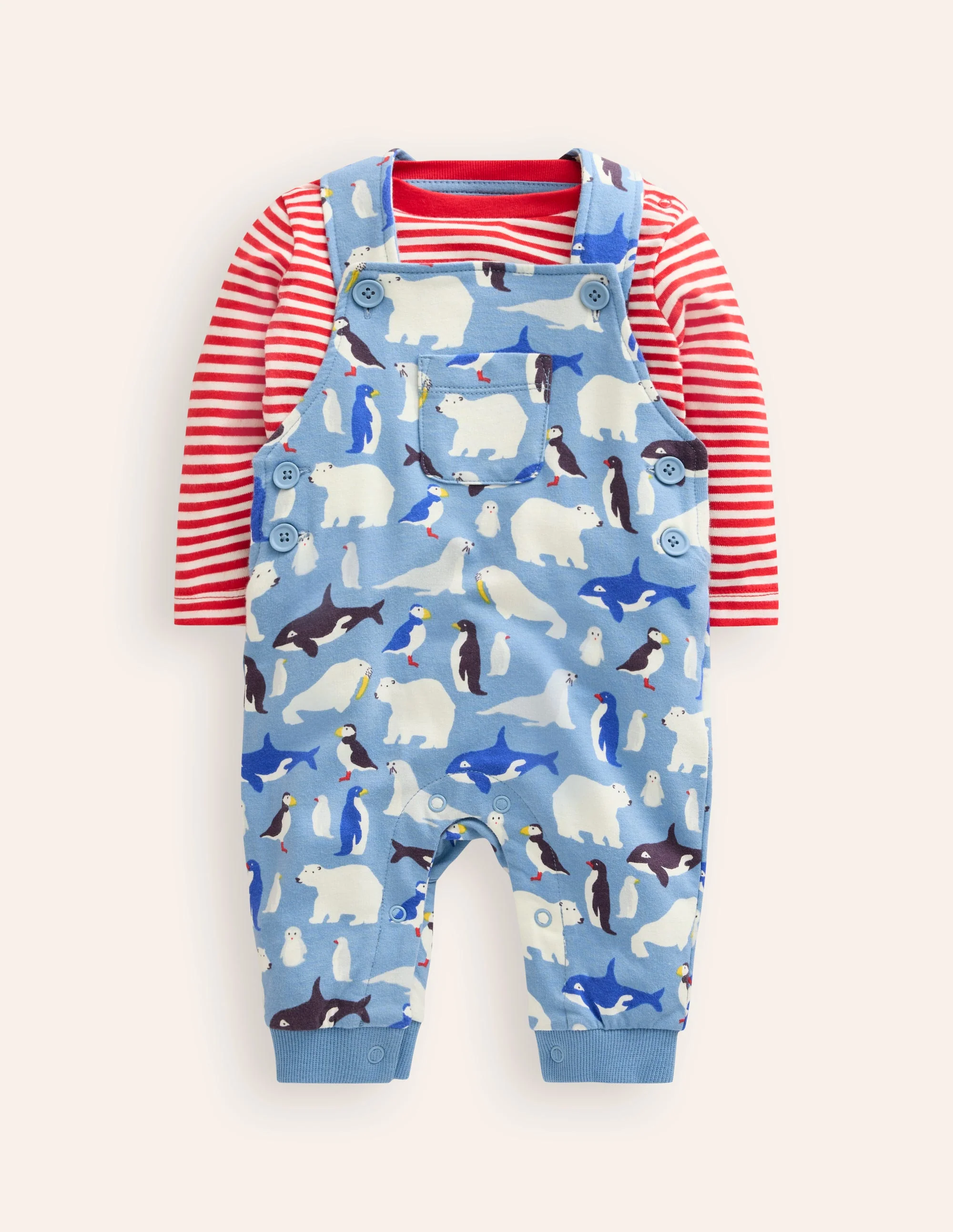 Jersey Overalls Set-Rainbow Farm