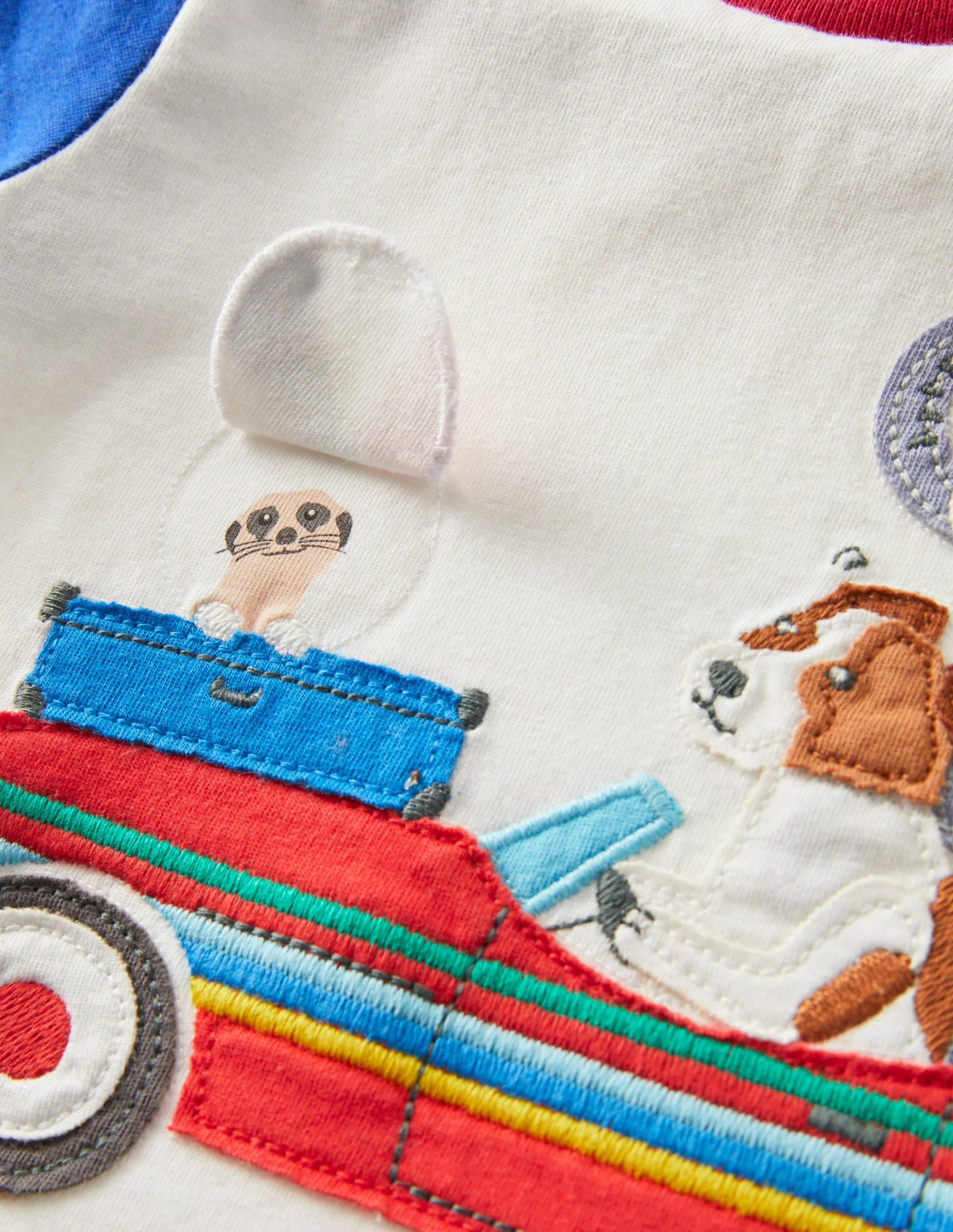 Lift-the-flap Jersey T-shirt-Ivory Rainbow Vehicle - Image 3