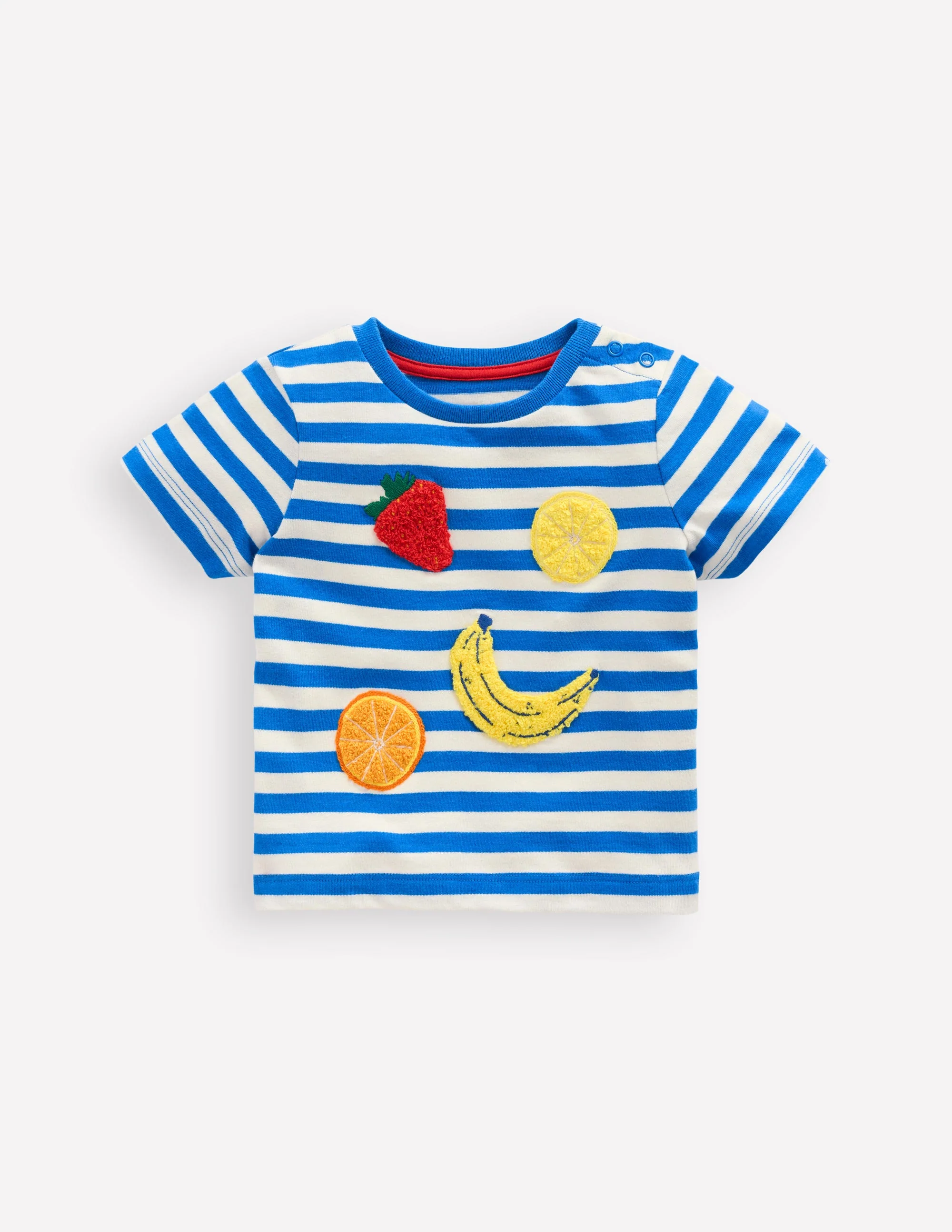 Logo Interest T-Shirt-Blue Stripe Fruit - Image 3