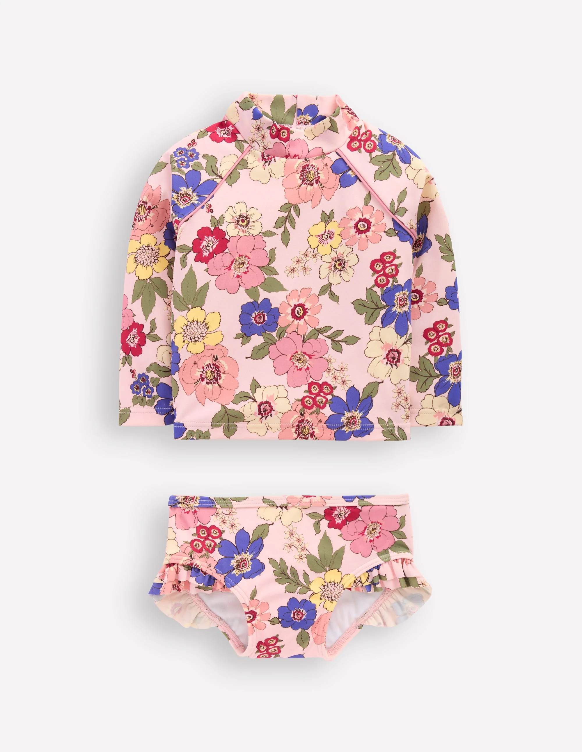Logo Rash Vest Set-Pink Multi Floral