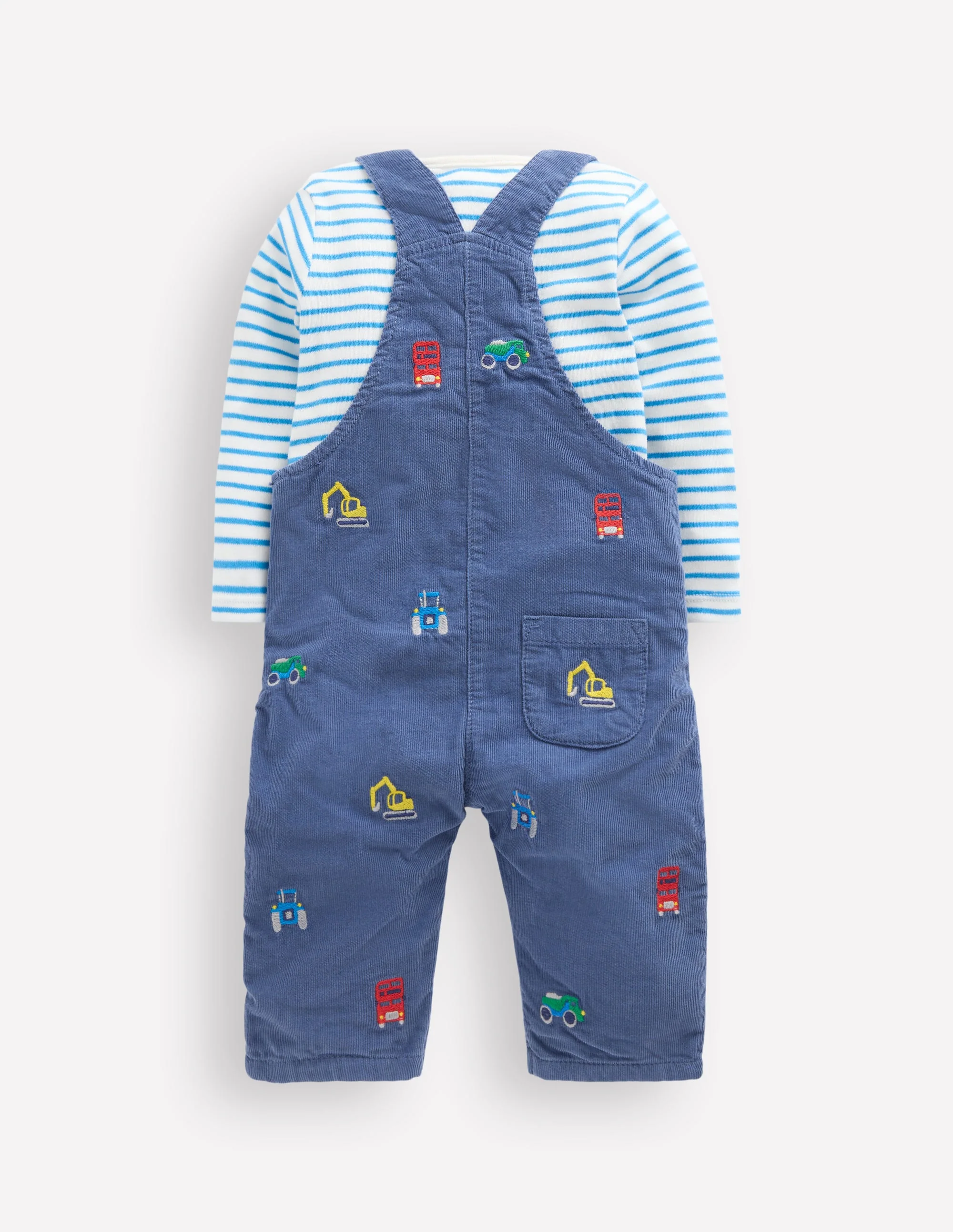 Novelty Cord Overalls Set-Blue Transport - Image 2