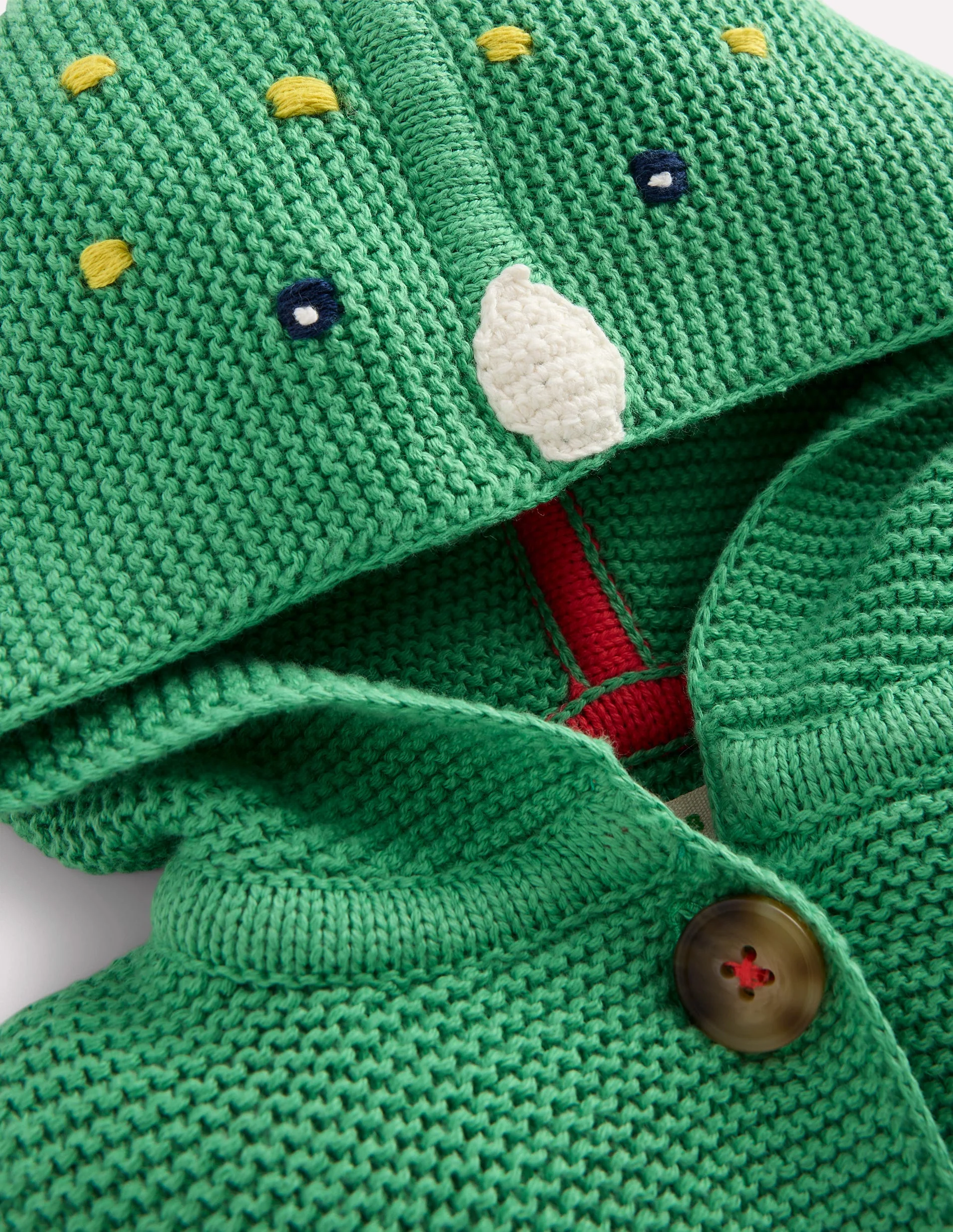 Novelty Cotton Knitted Jacket-Aloe Green Dino - Image 3