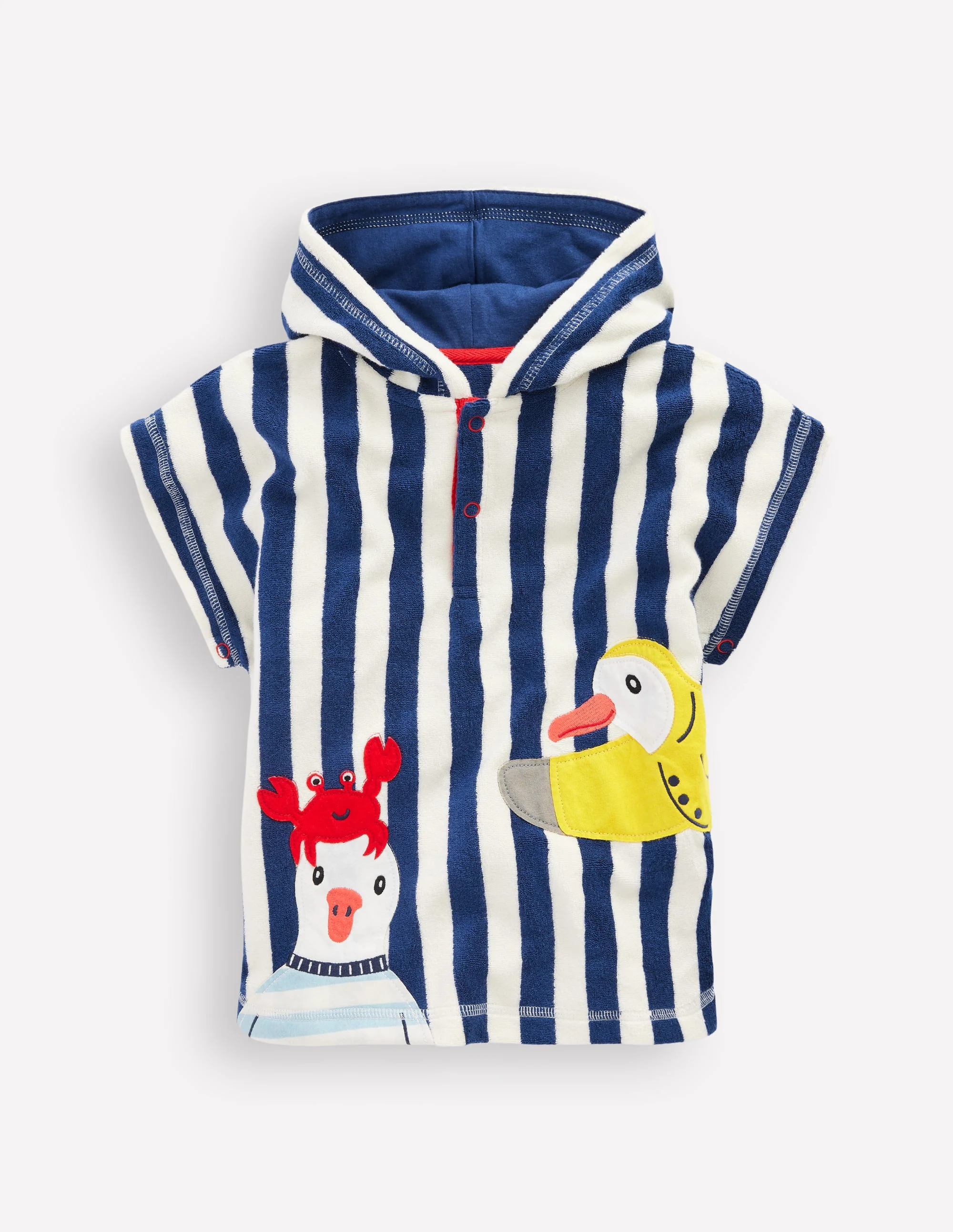Novelty Towelling Throw-on-Sapphire Blue Seagulls