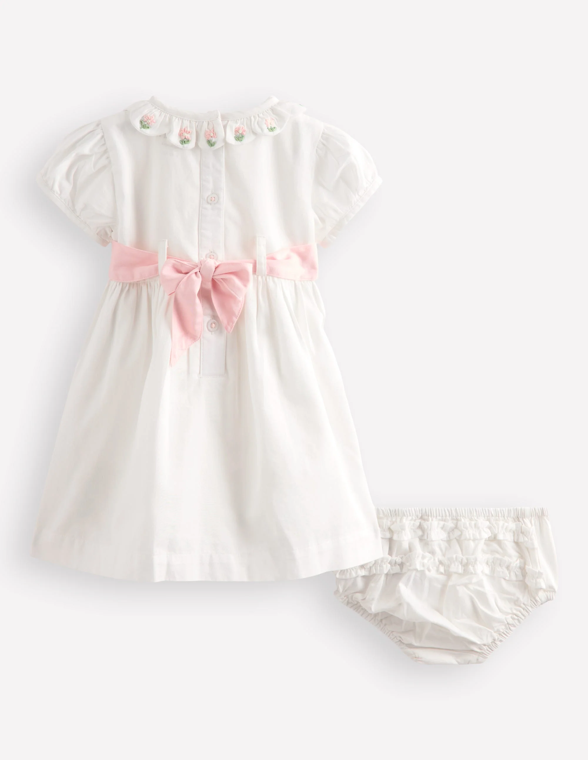 Occasion Smocked Dress-Ivory - Image 2