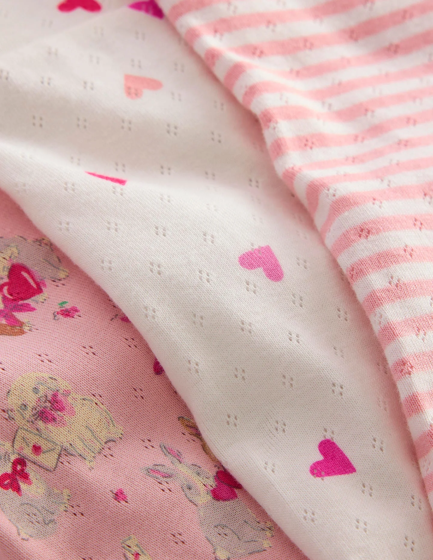 Pointelle 3-pack Leggings-Pink Love Bunnies - Image 2
