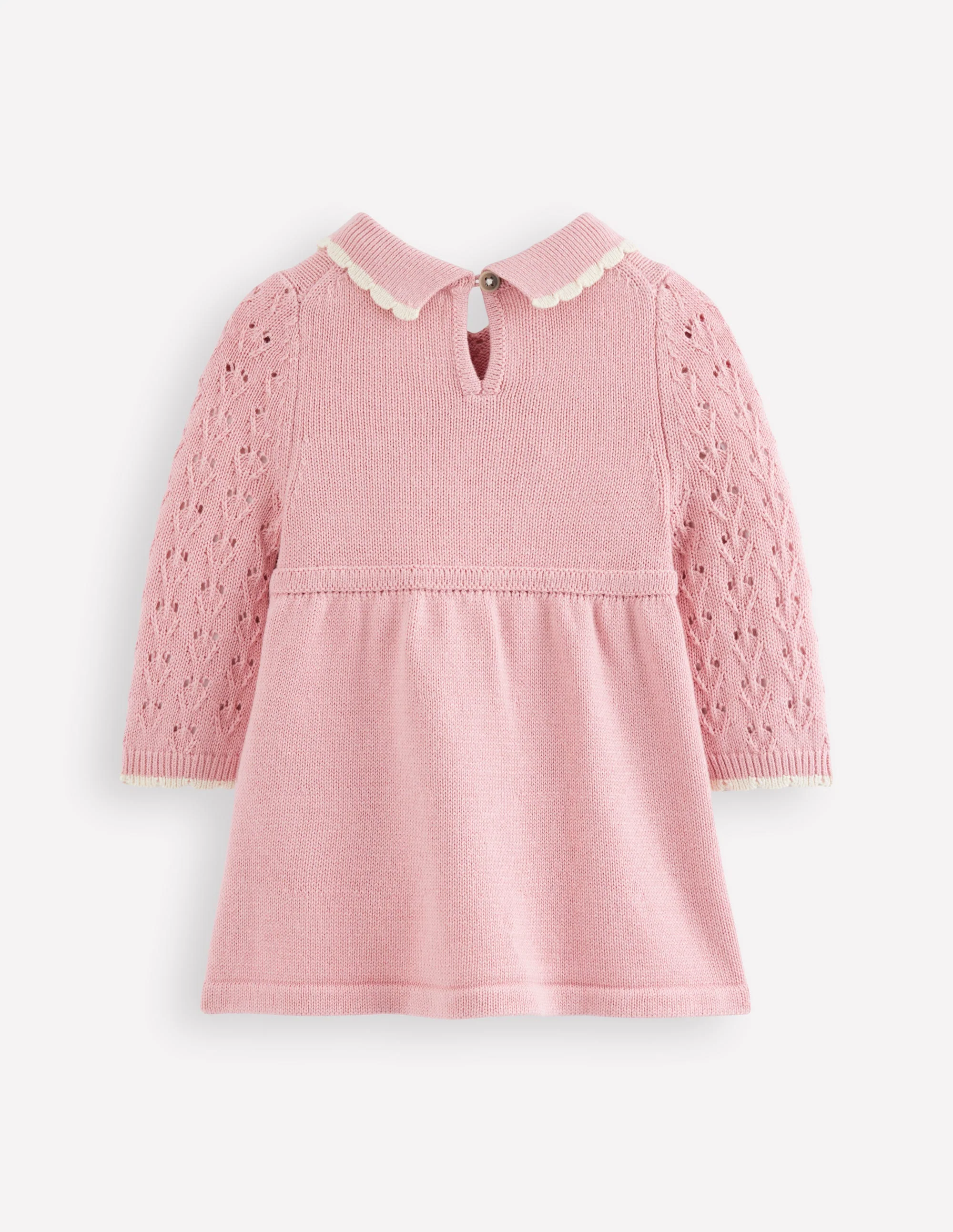 Pointelle Knitted Dress-Vintage Pink - Image 2
