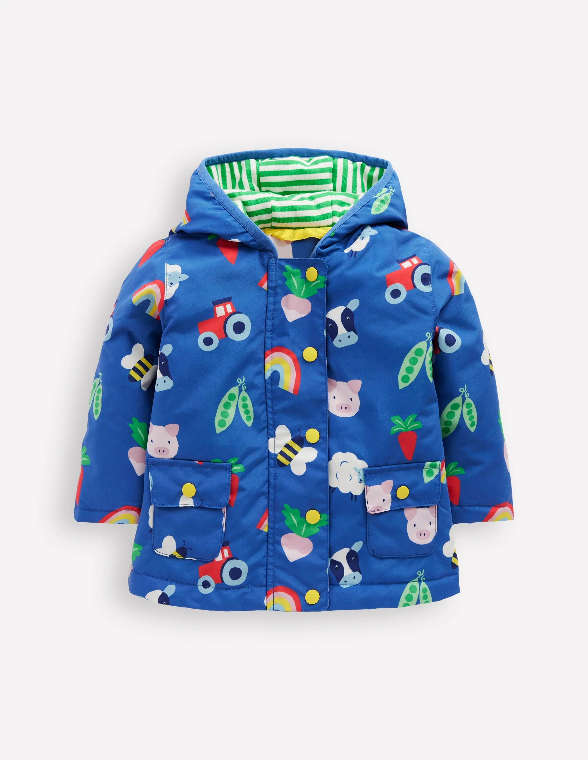Printed Fisherman-Blue Rainbow Farm