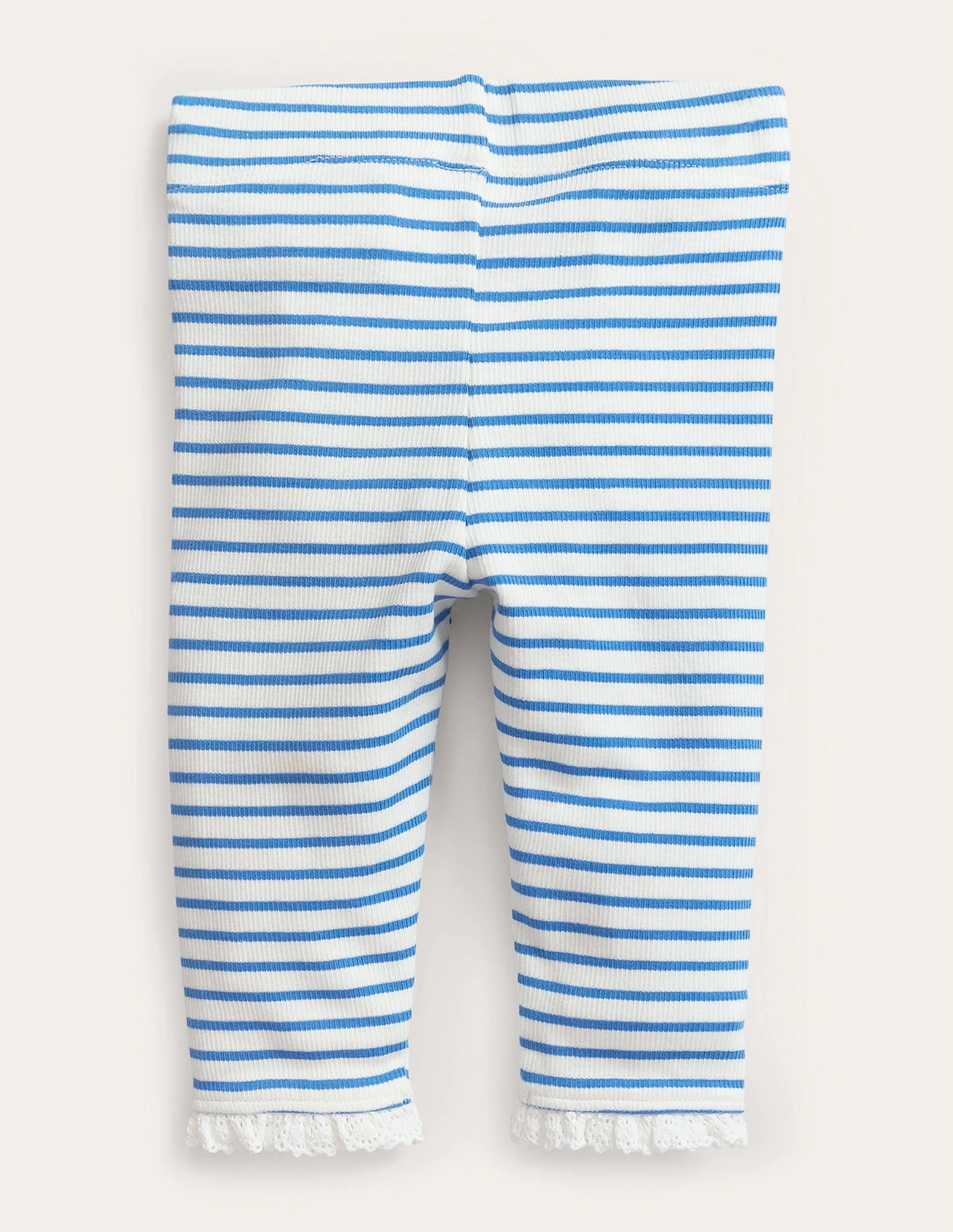 Ribbed Lace Leggings-Ivory/Penzance Blue - Image 2