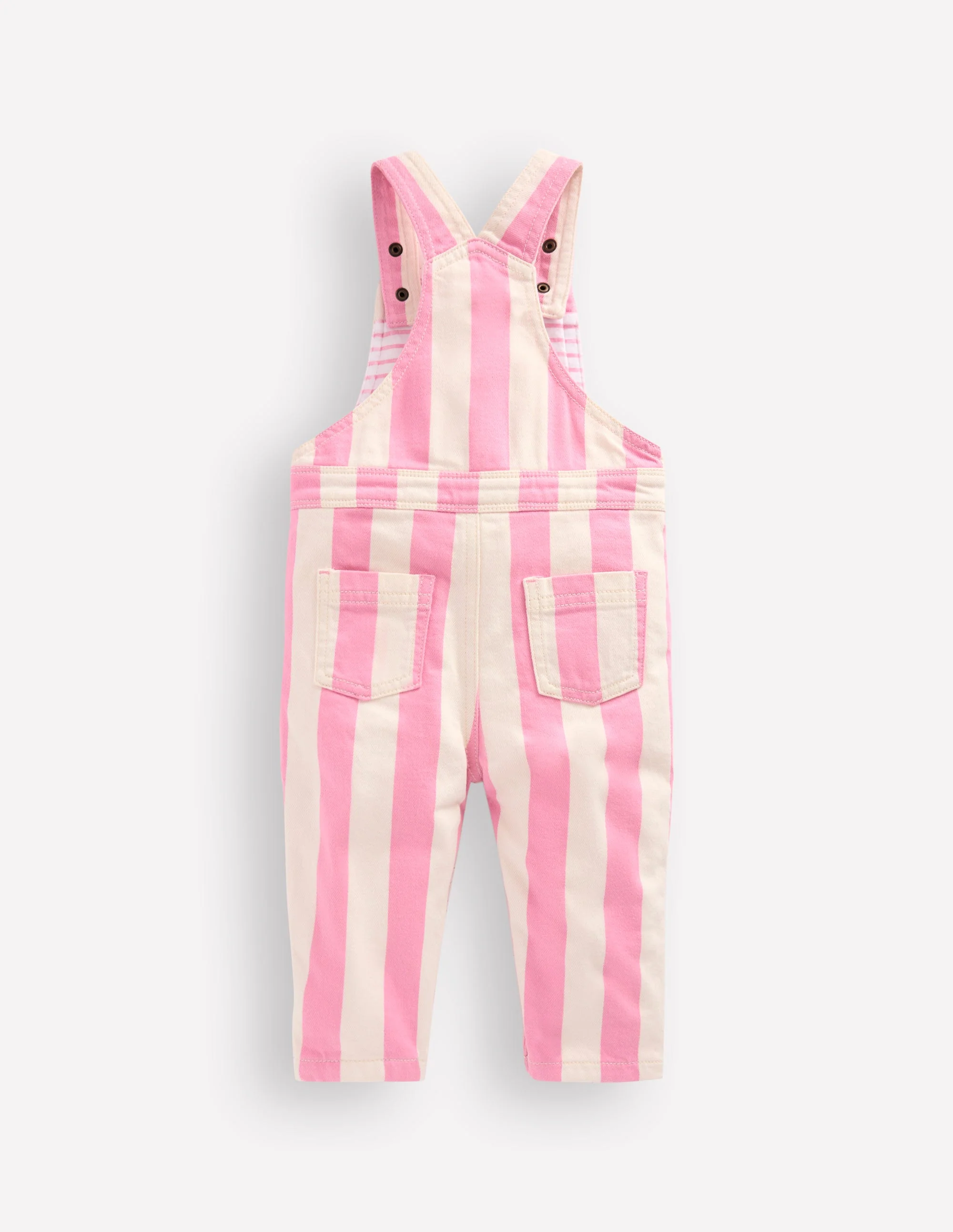 Woven Dungaree-Pink Stripe - Image 2