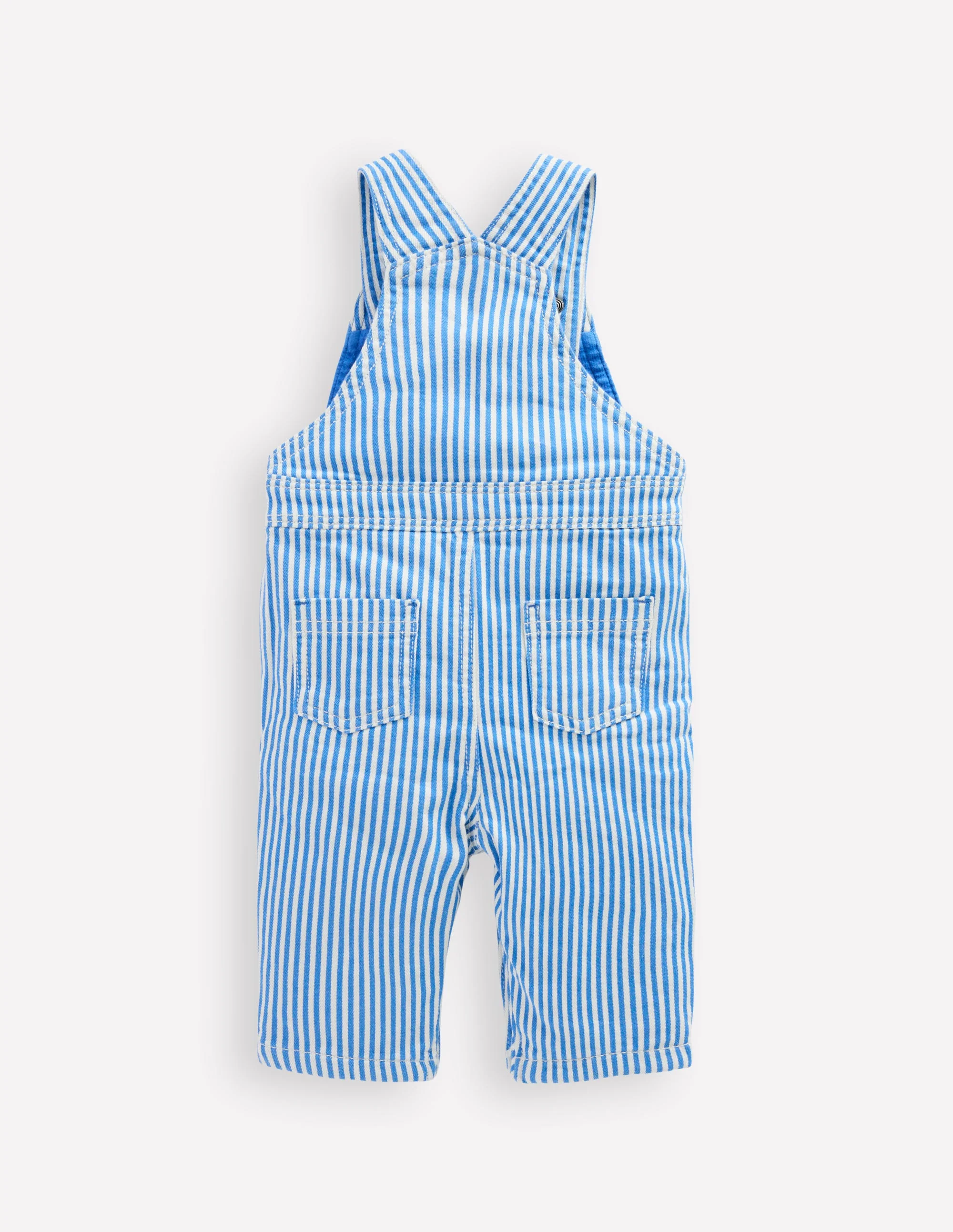 Woven Dungarees-Blue Ticking Stripe - Image 2