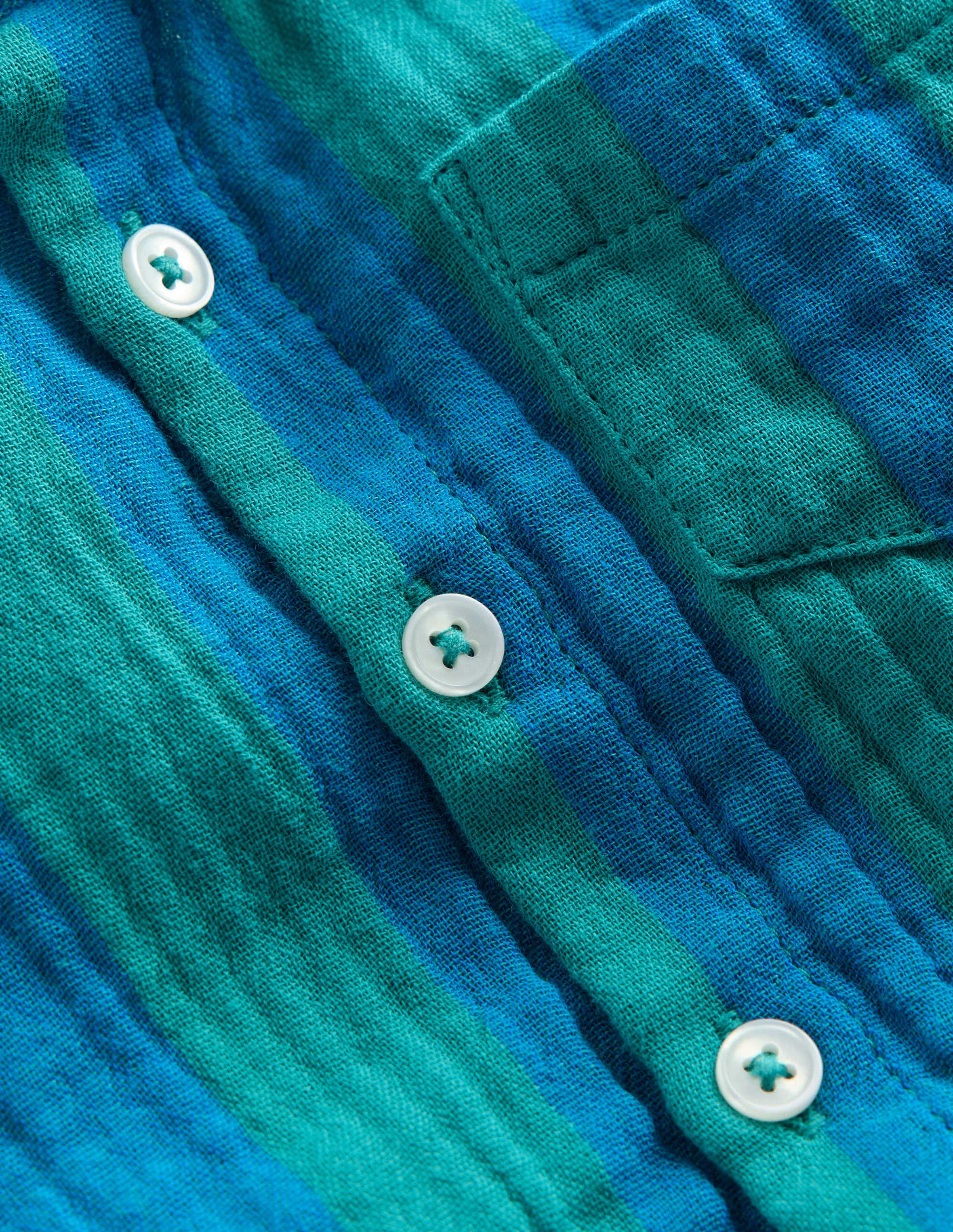 Woven Shirt Play Set-Blue and Green Stripe - Image 3