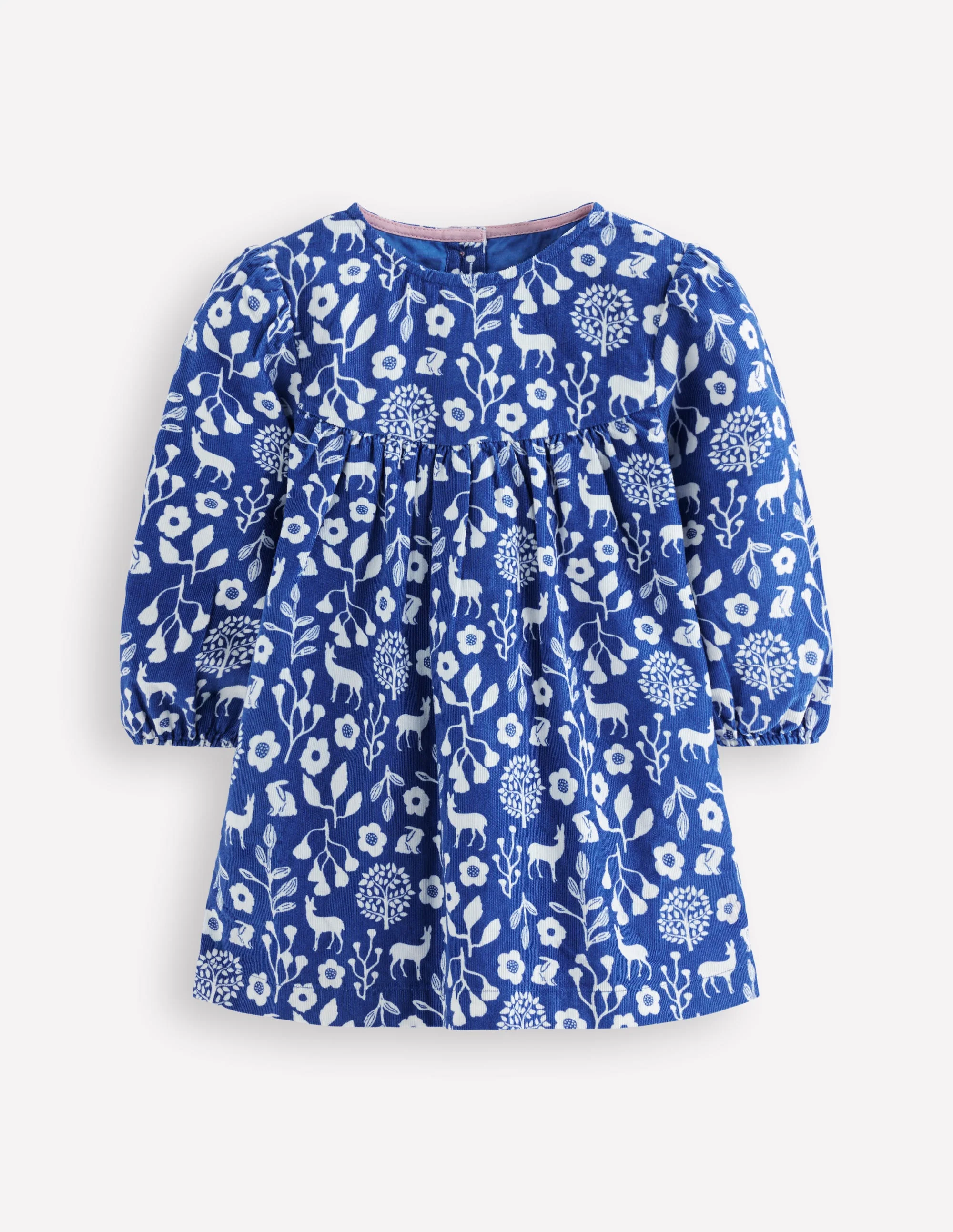 Yoke Detail Woven Dress-Blue Woodland Walk