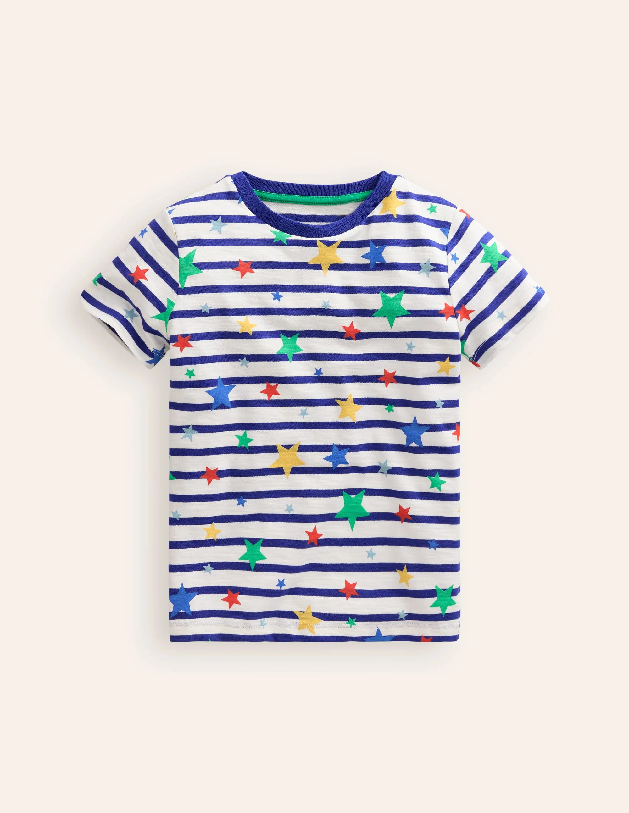 All-over Printed T-Shirt-Breton Multi Star