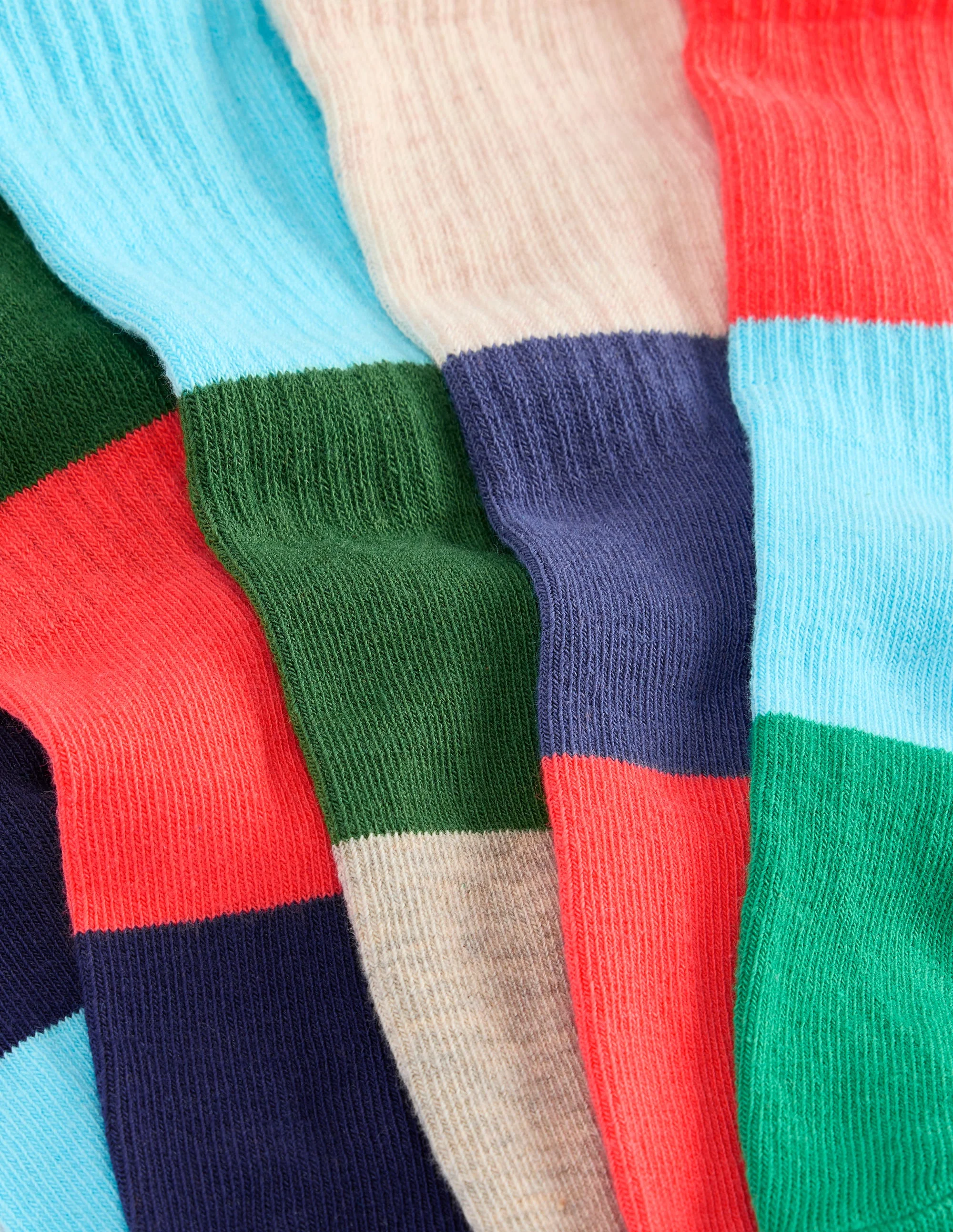 Boys Ribbed Socks 5 Pack-Colour Block - Image 2