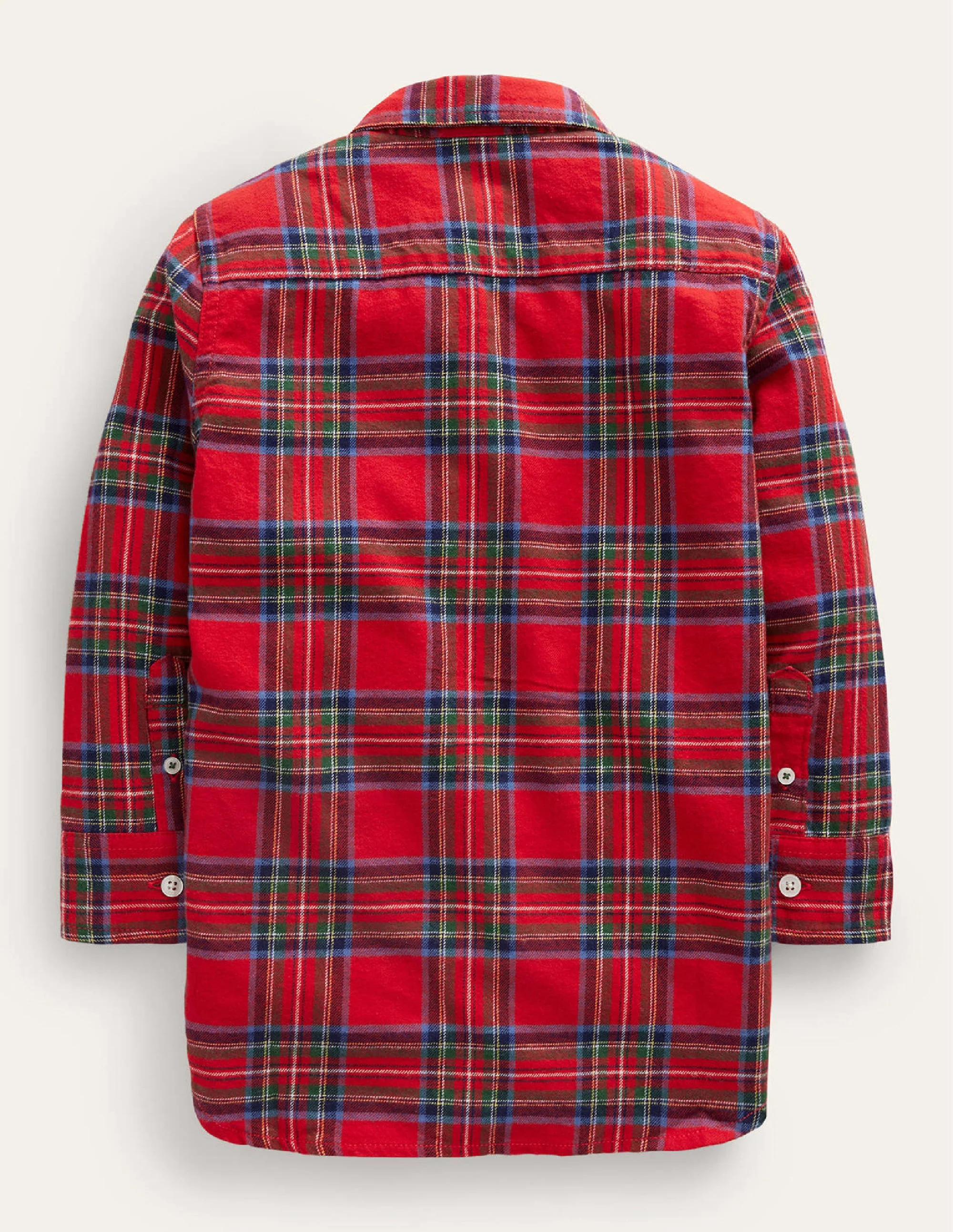 Brushed Flannel Shirt-Red / Blue Check - Image 2