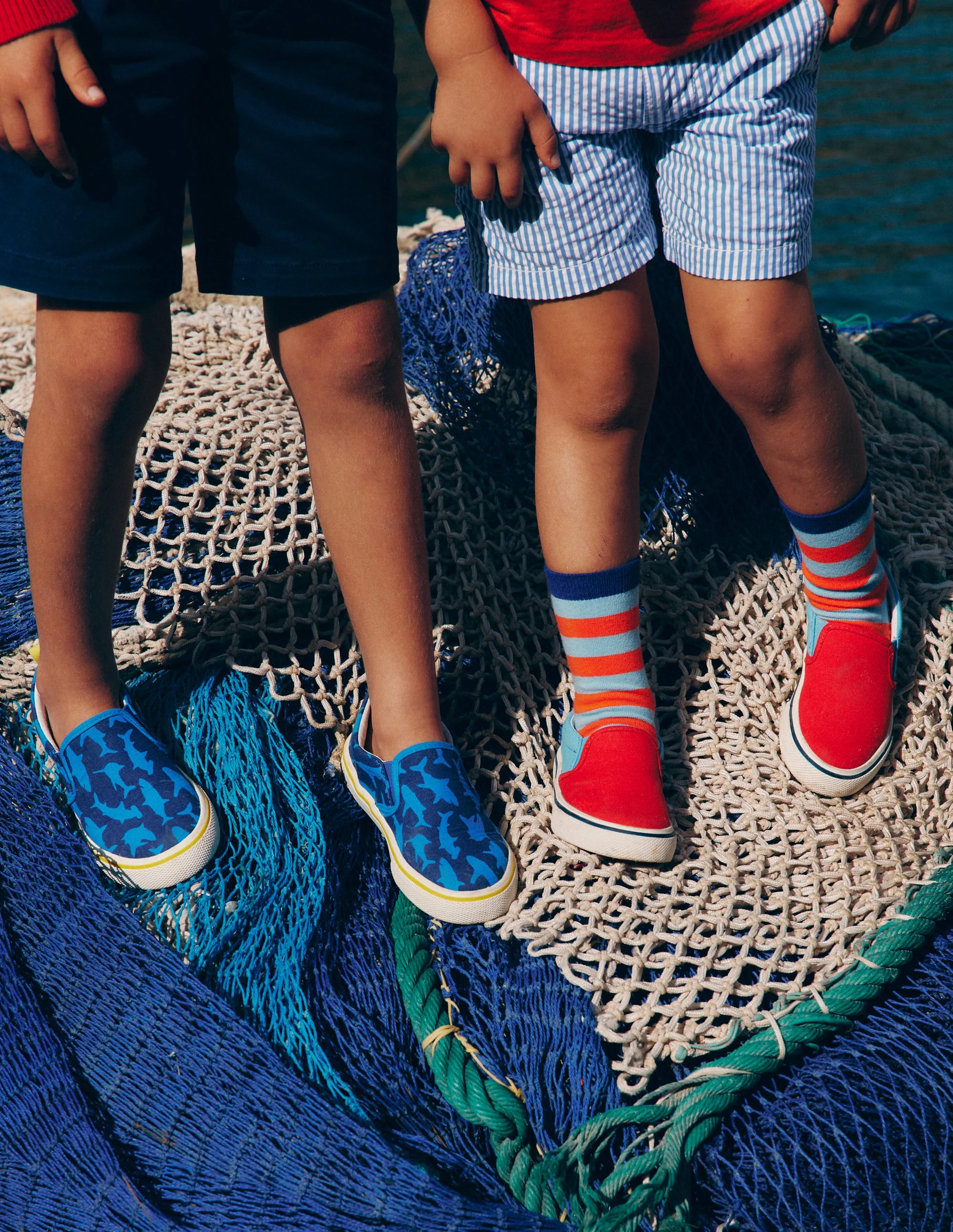 Canvas Slip-Ons-Starboard Blue Sharks - Image 3