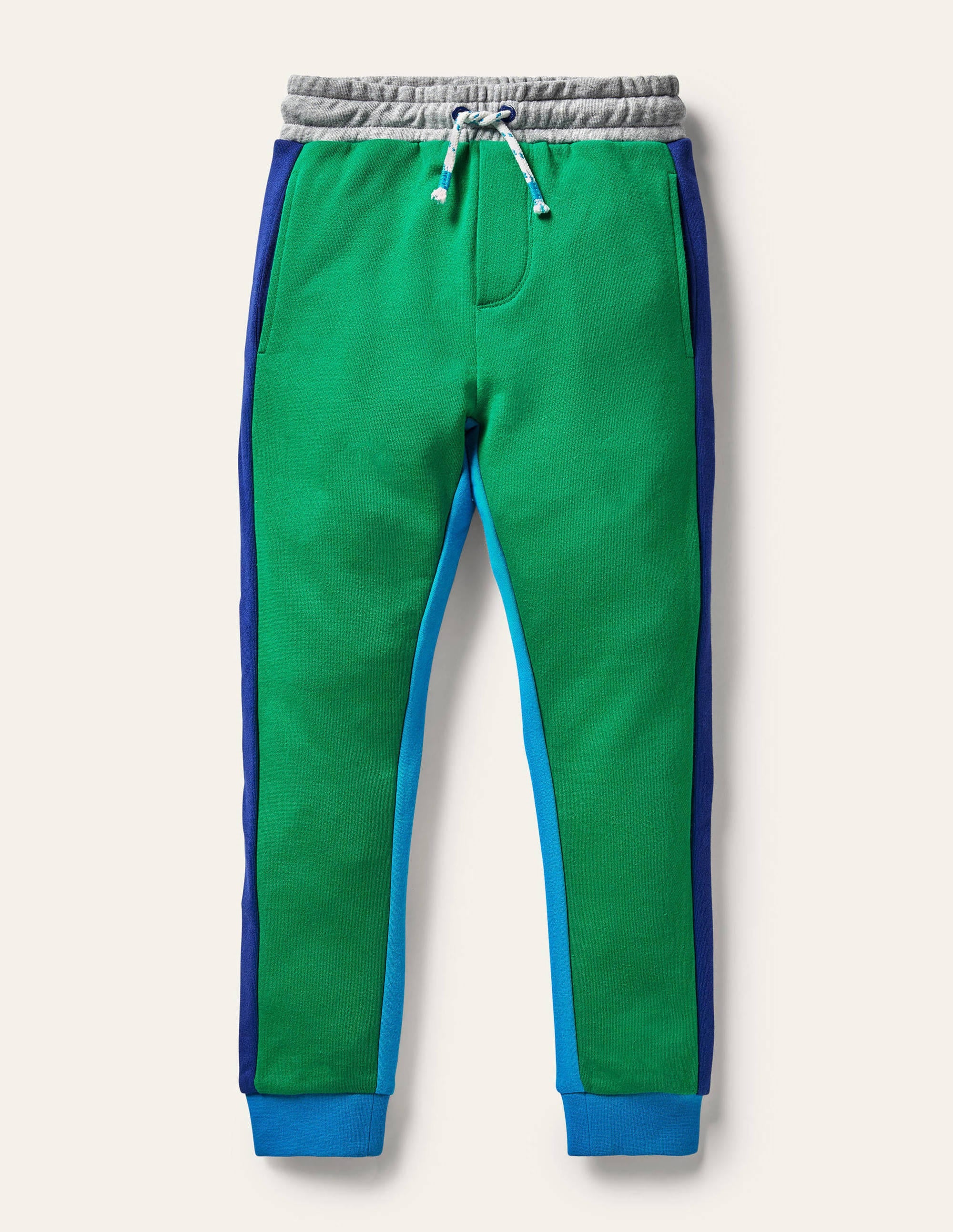 Contrast Leg Joggers-Green Pepper/Moroccan Blue - Image 3