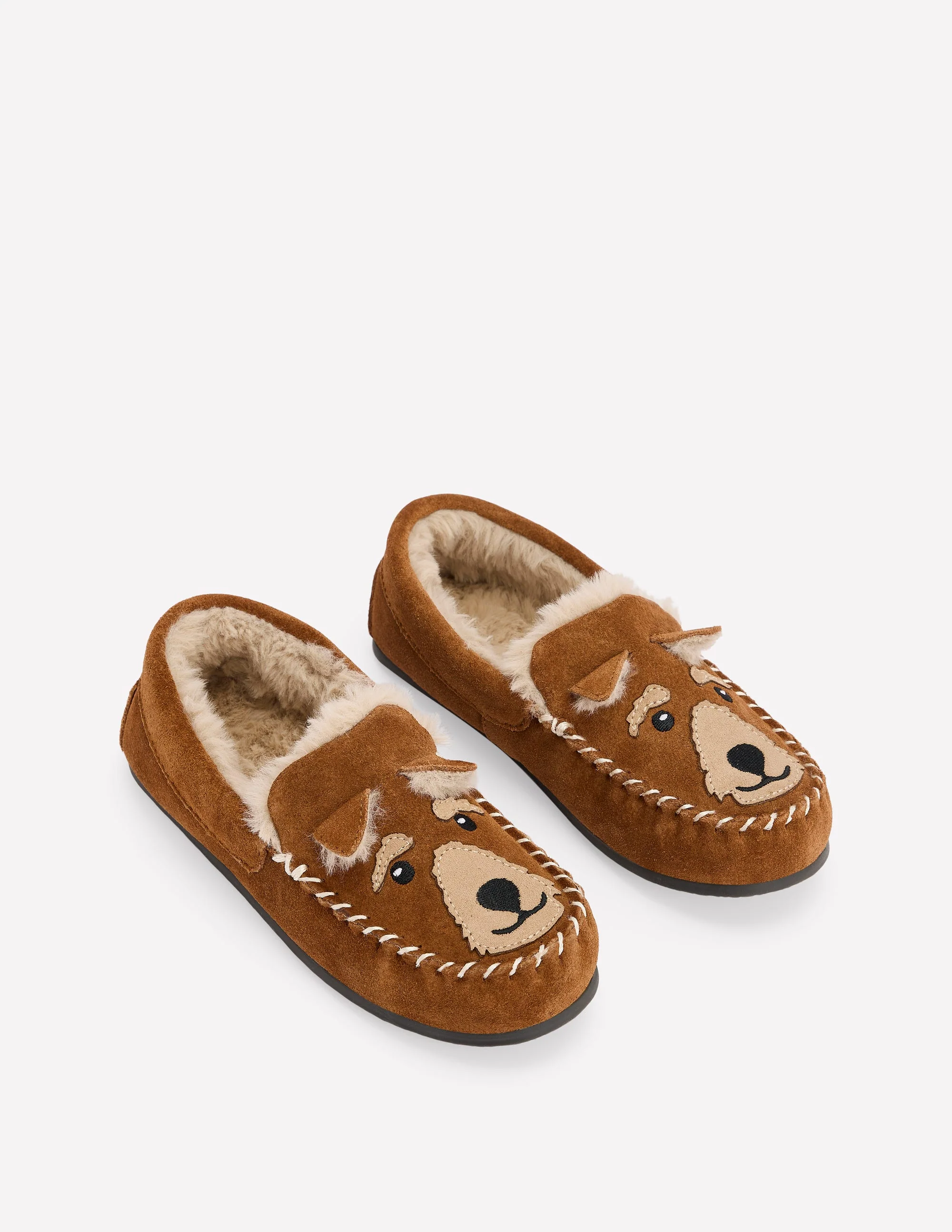 Cosy Suede Slippers-Tan Dog - Image 2