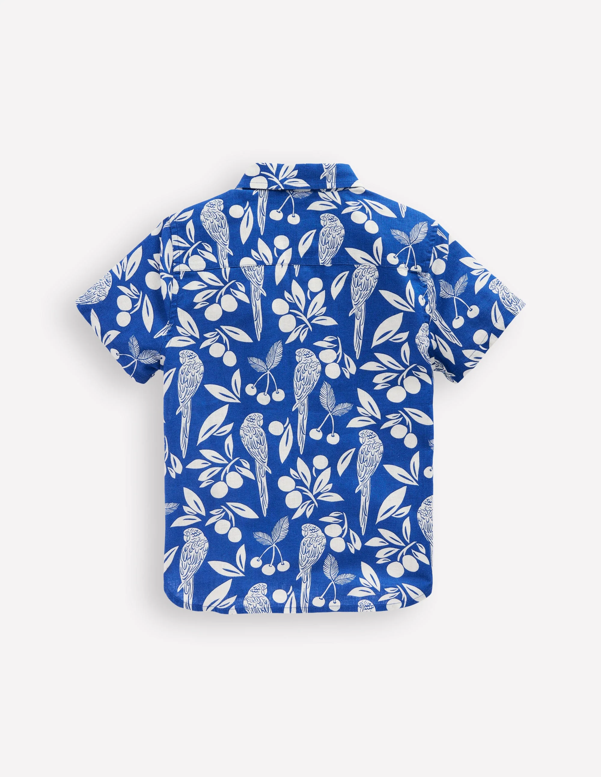 Cotton Linen Shirt-Blue Parrot Palm - Image 6