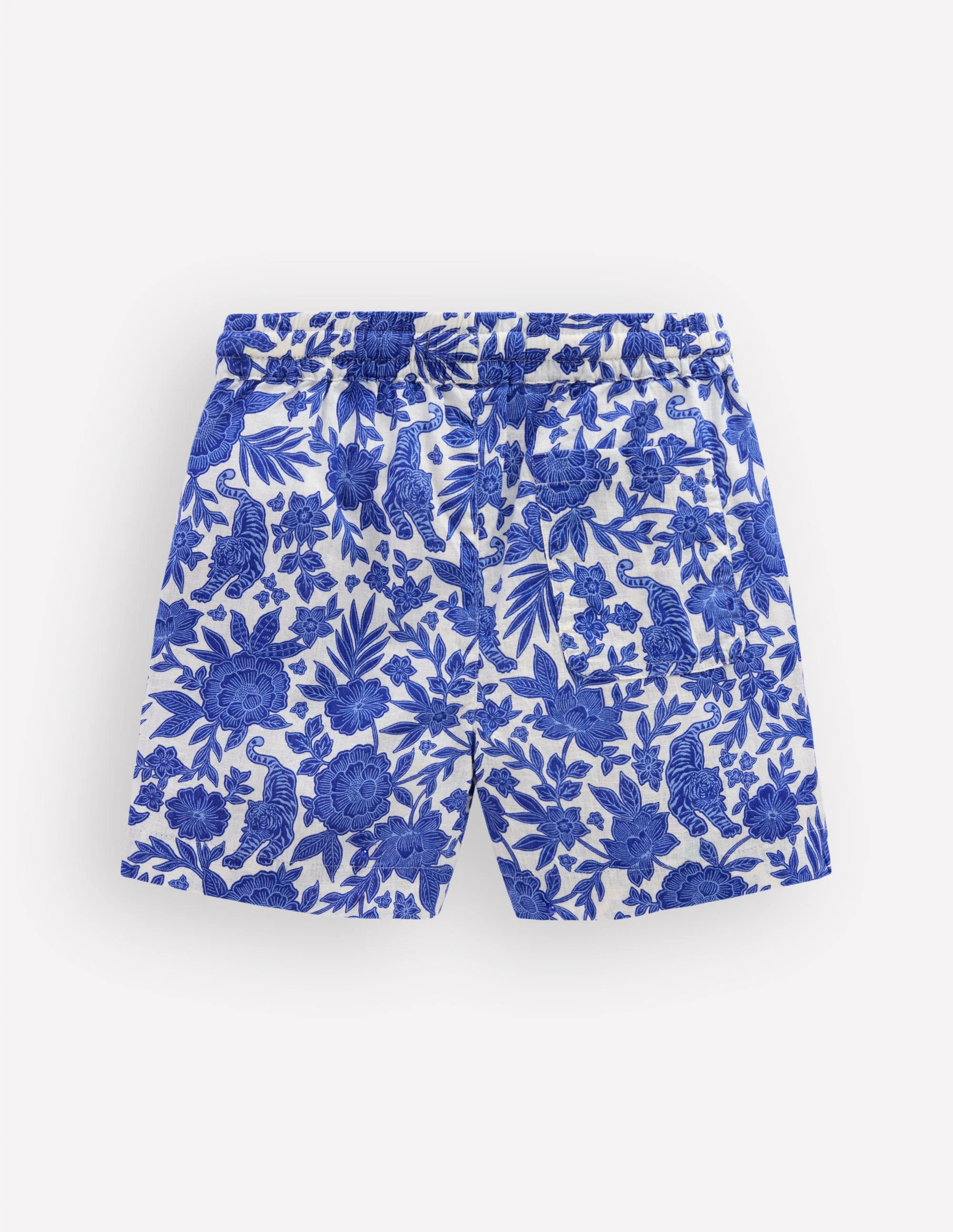 Cotton Linen Shorts-Jungle Woodblock - Image 2