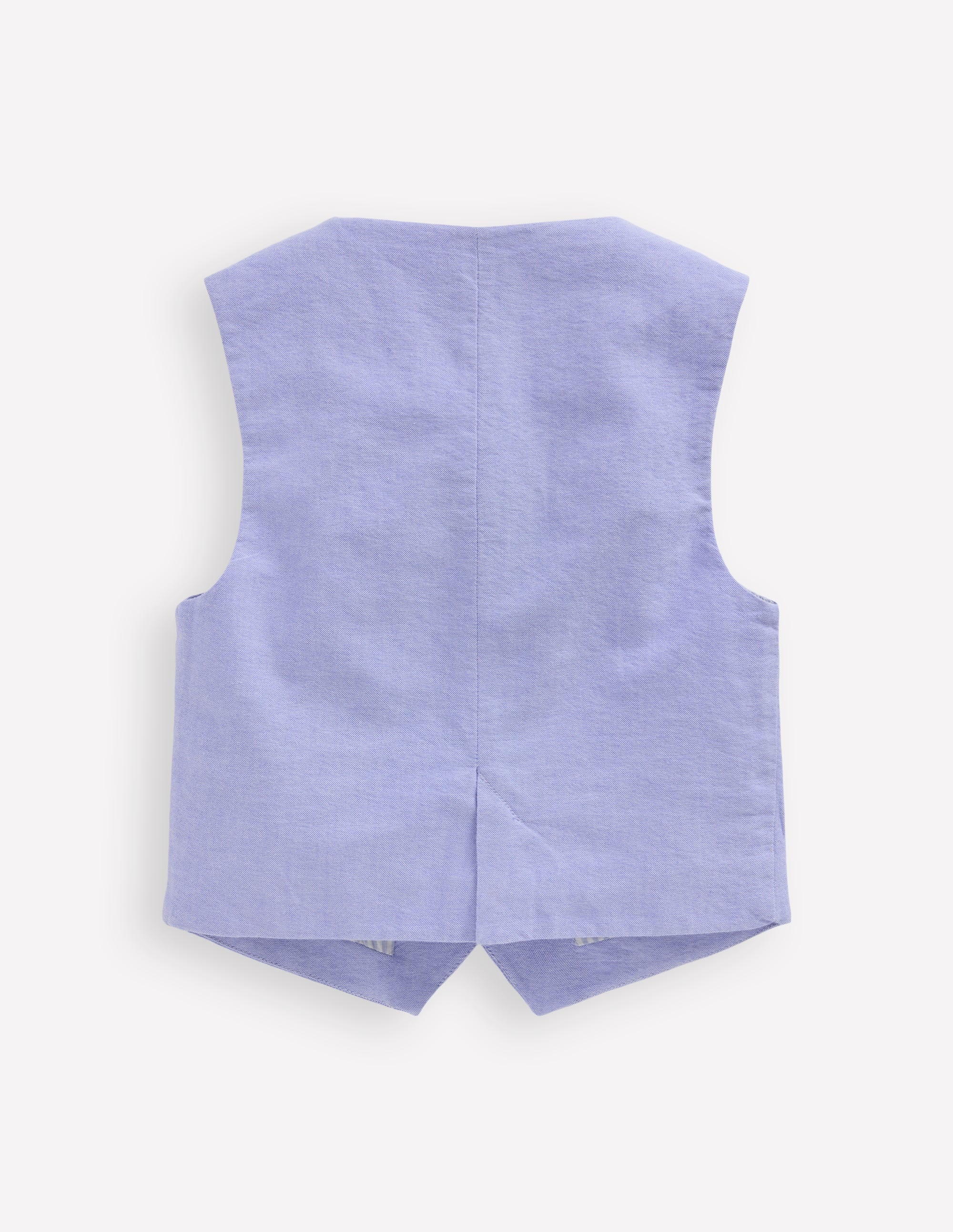 Cotton Oxford Waistcoat-Blue Oxford - Image 3