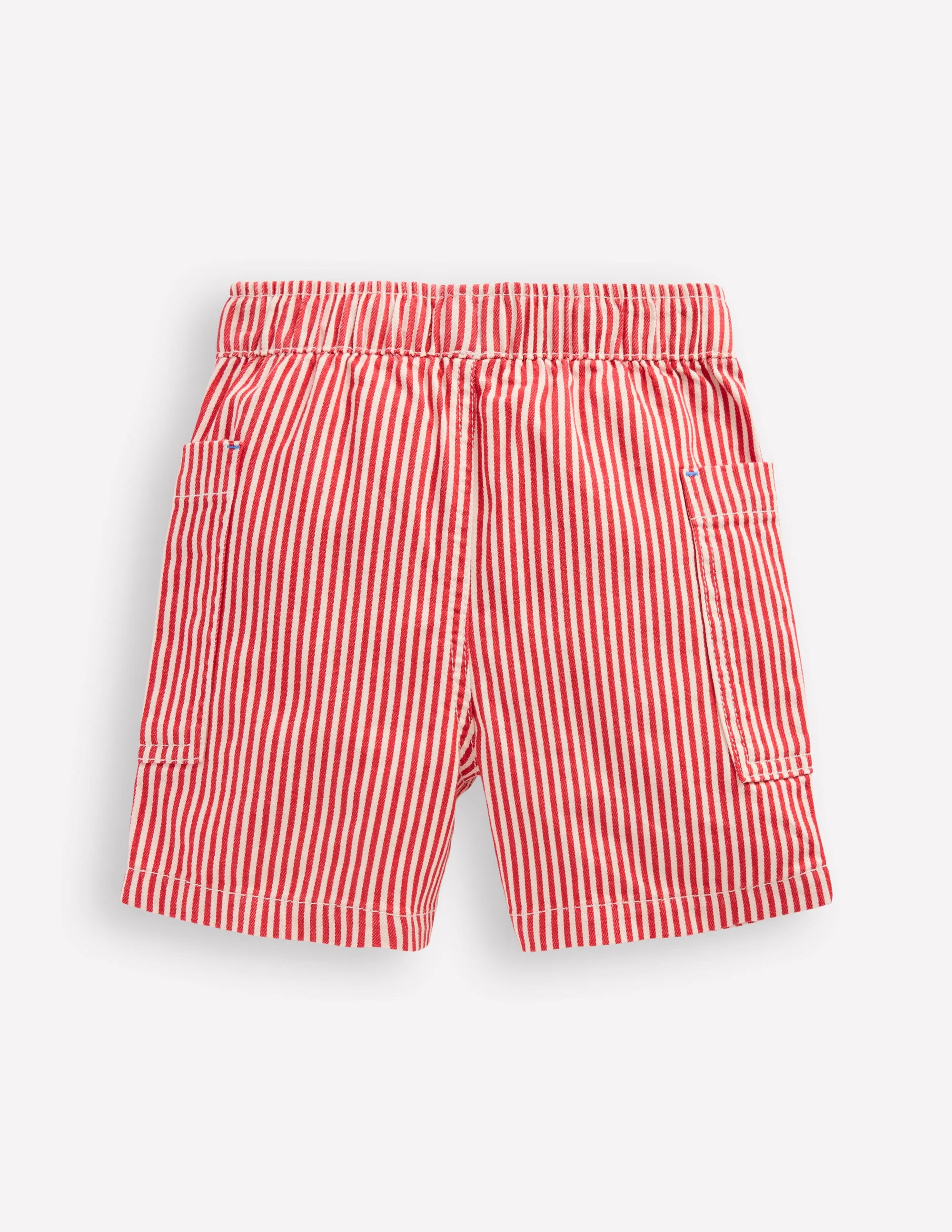Cotton Pocket Shorts-Red Ticking - Image 2