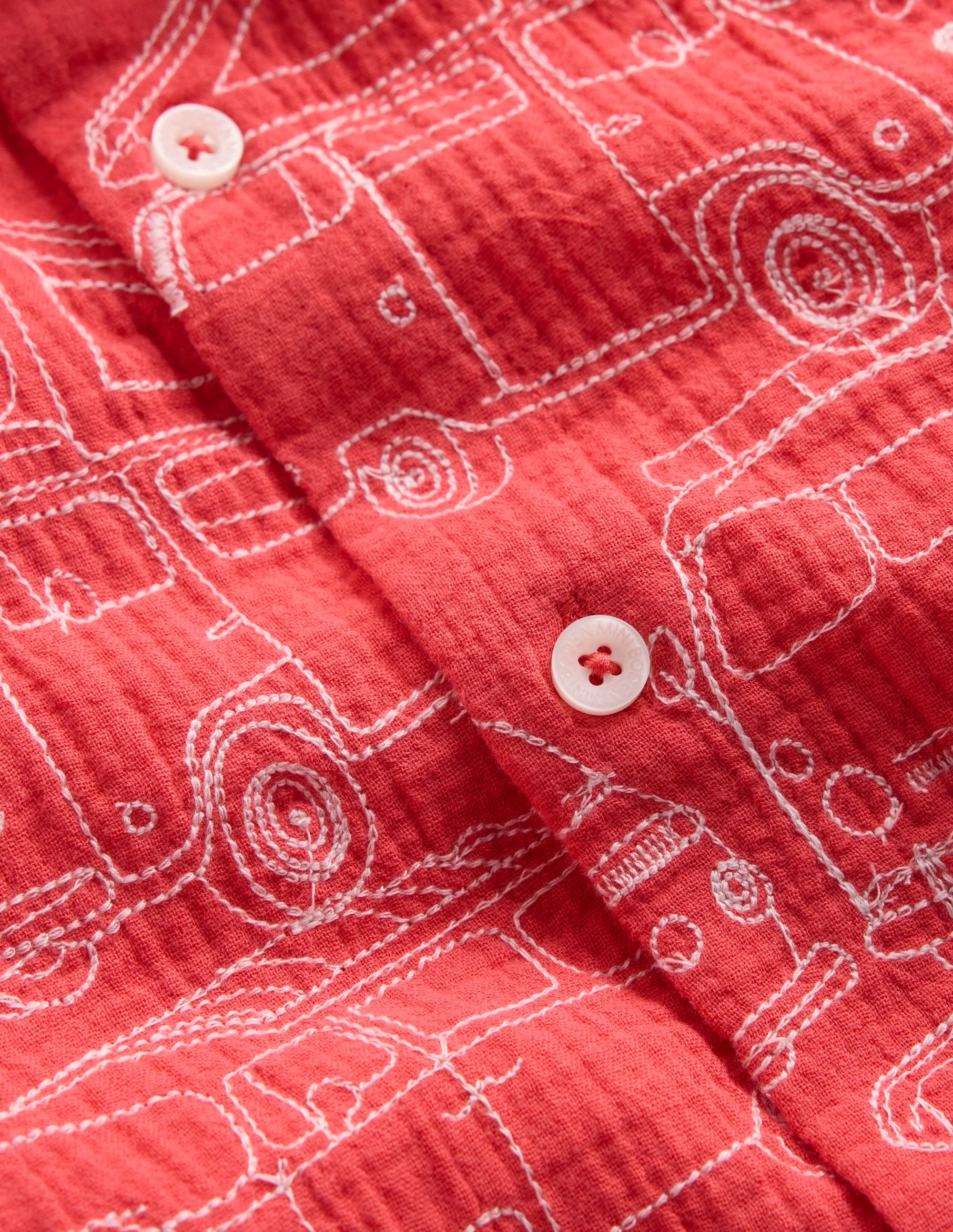 Double Cloth Shirt-Cayenne Embroidery - Image 3