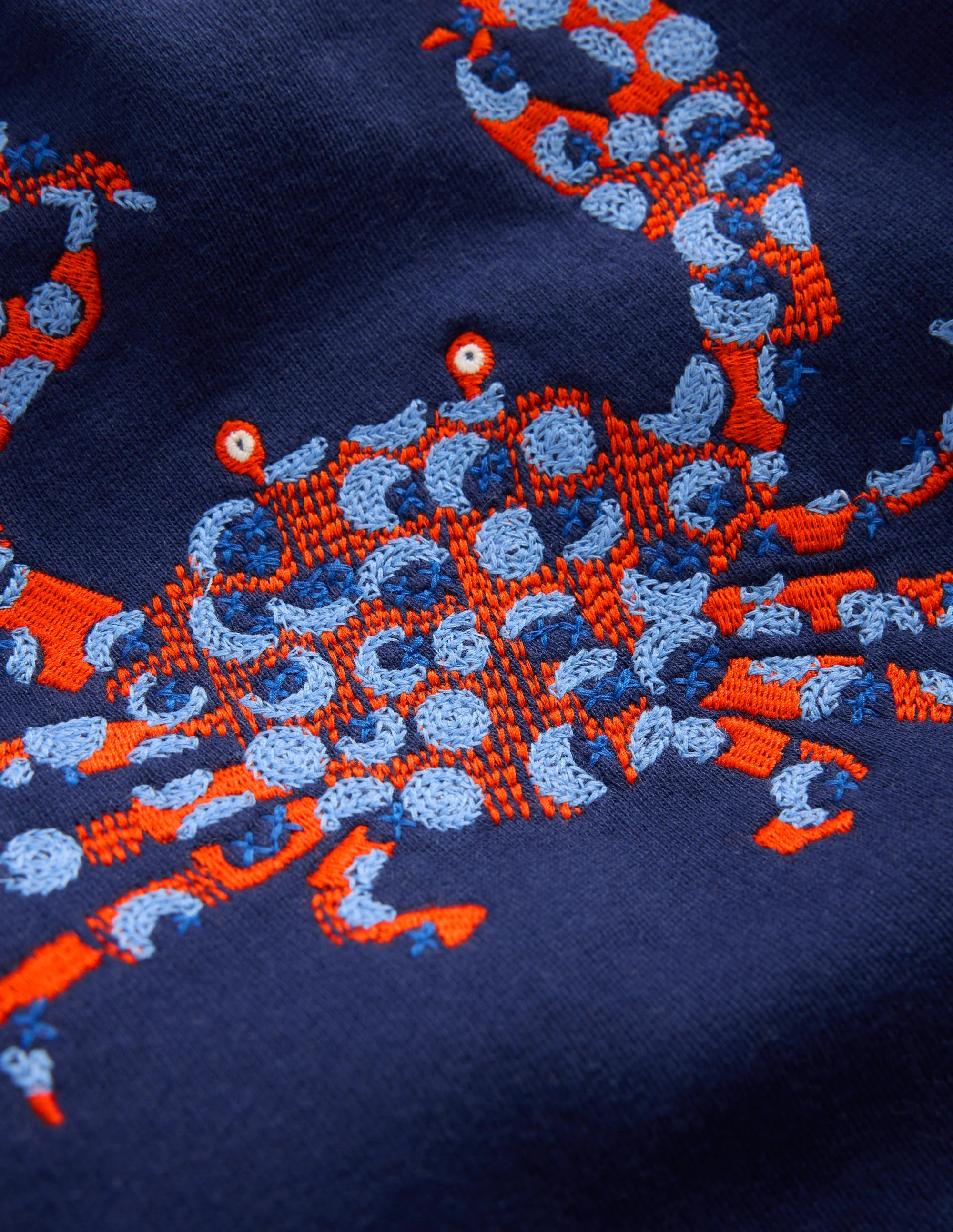 Embroidered Sweatshirt-College Navy Seacreatures - Image 3