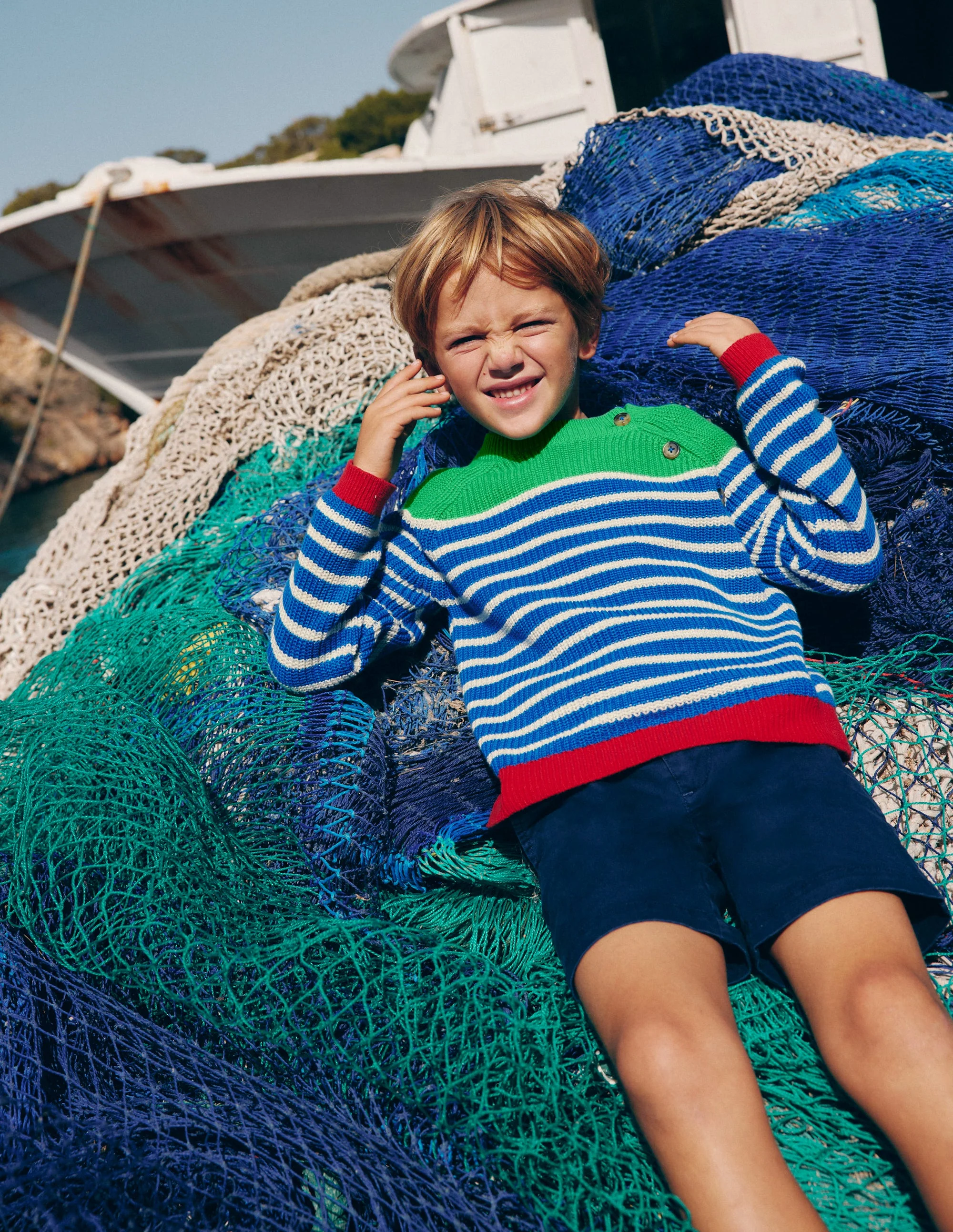 Everyday Cotton Jumper-Kingfisher Blue/Rich Emerald - Image 4
