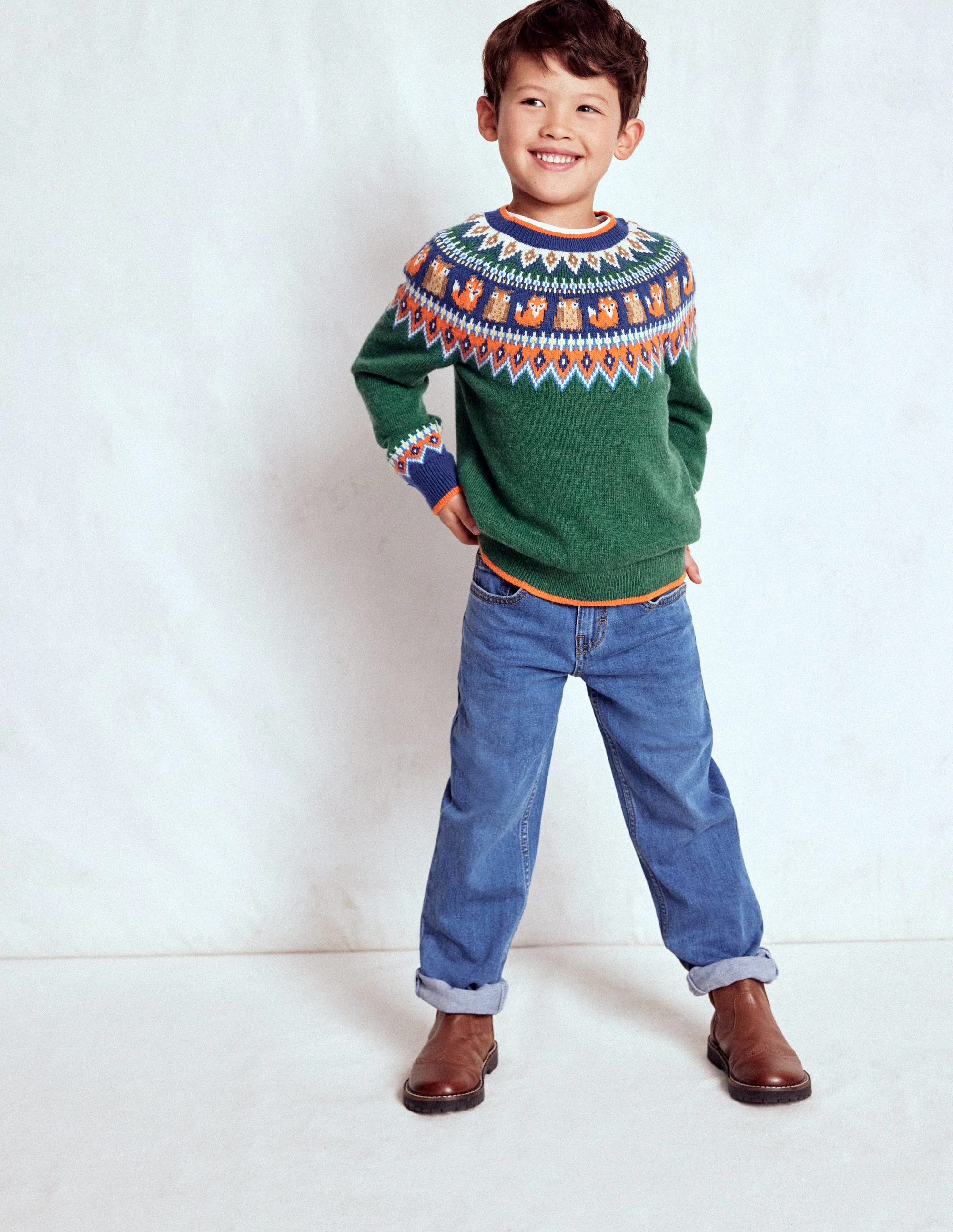 Fair Isle Jumper-Jewel Green Woodland - Image 4