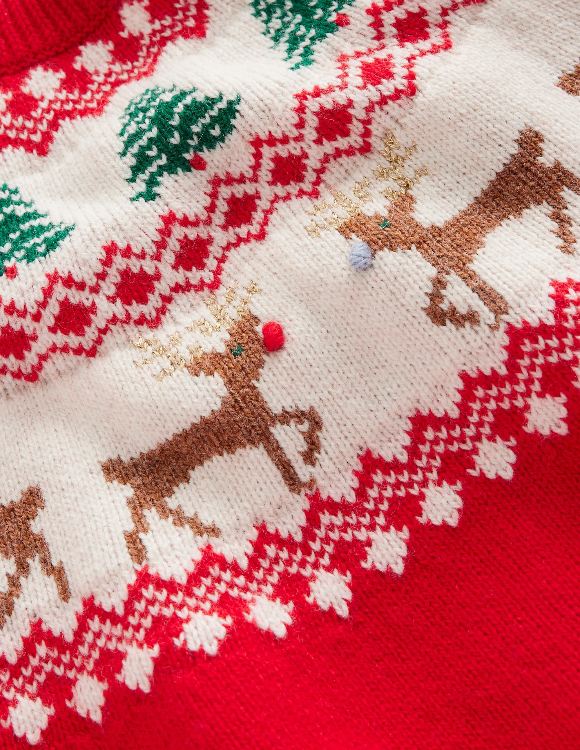 Fair Isle Sweater-Poppy Red Reindeer - Image 3
