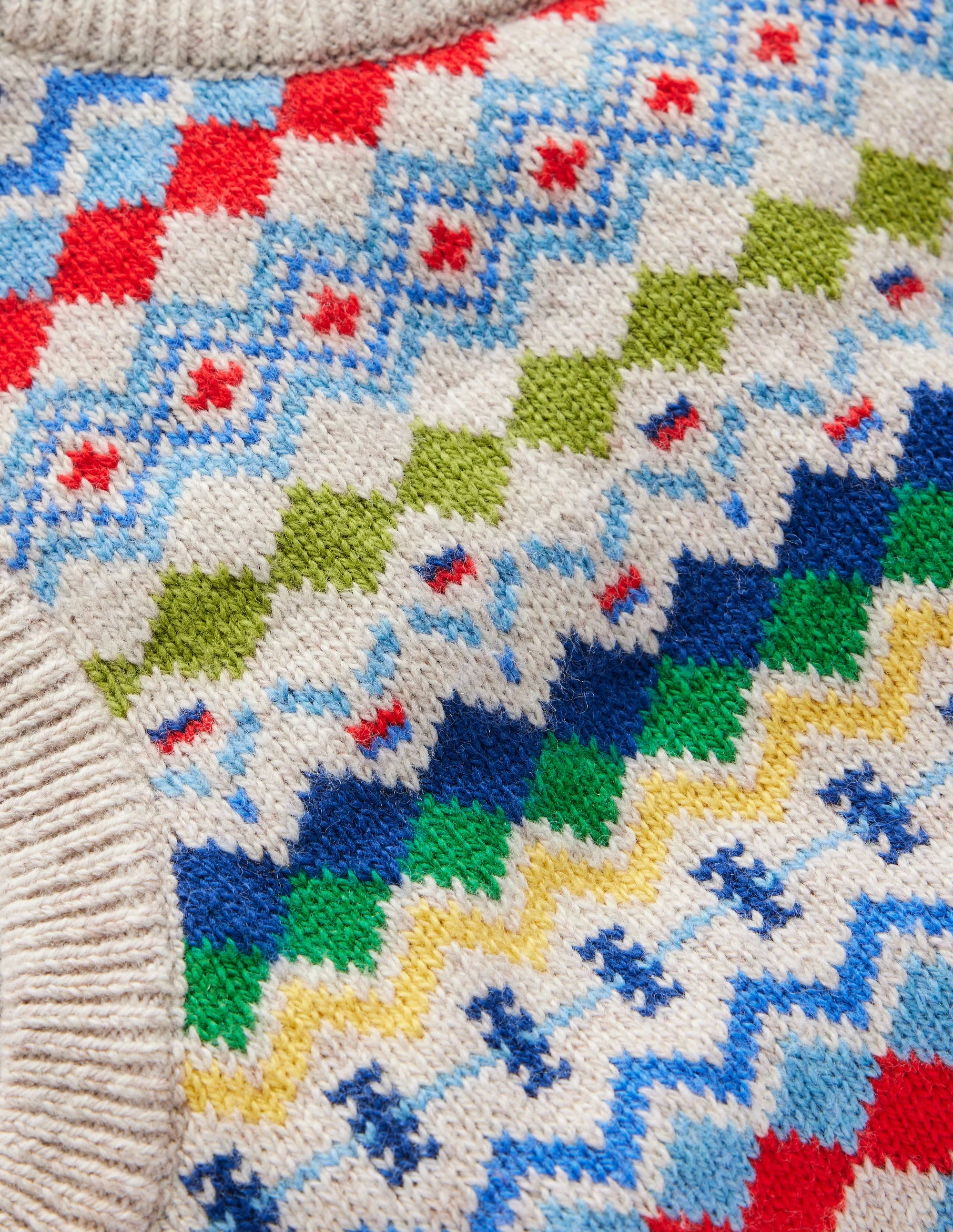 Fair Isle Sweater Vest-Oatmeal Marl Fair Isle - Image 3