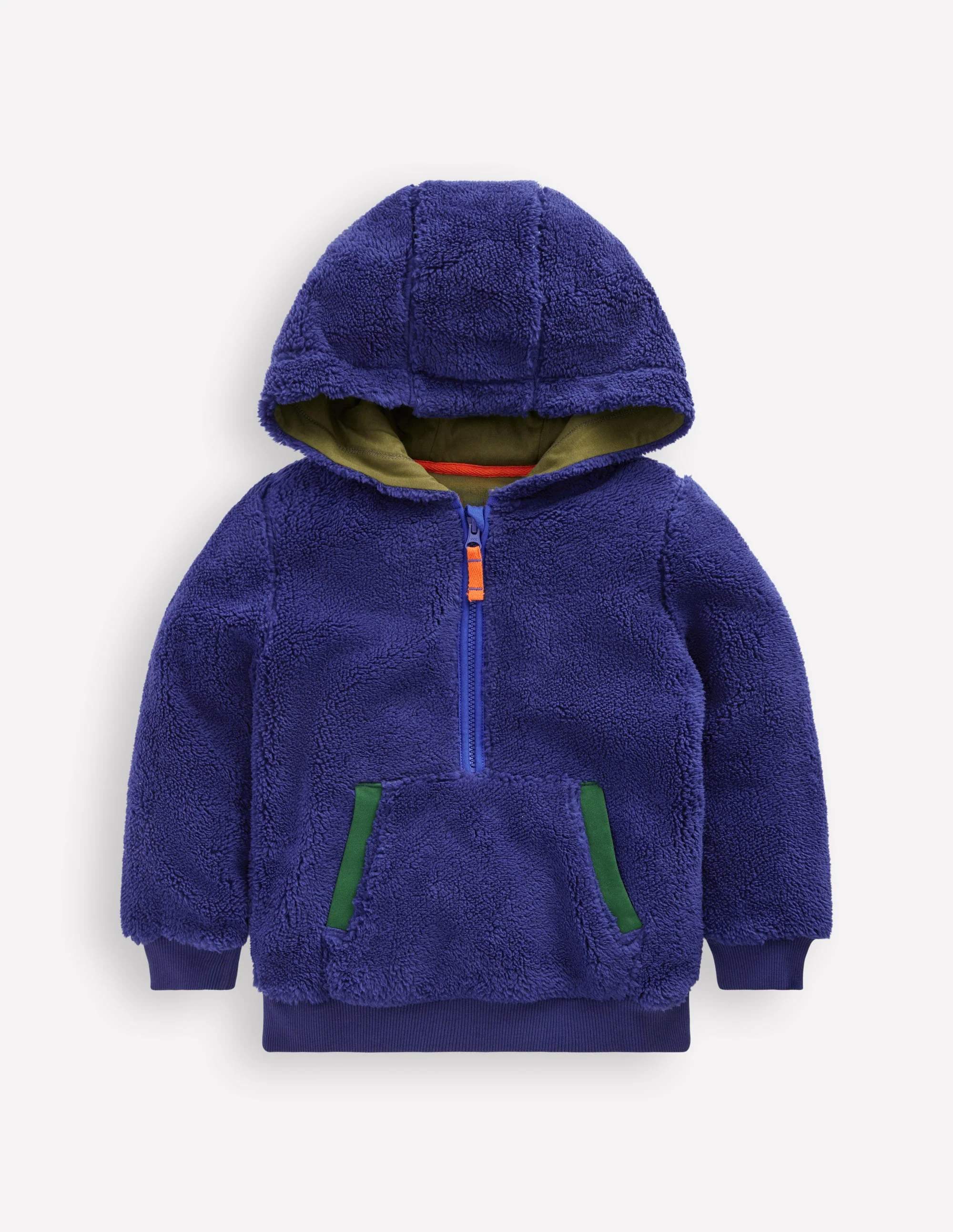 Fleece Half Zip Hoodie-Starboard Blue