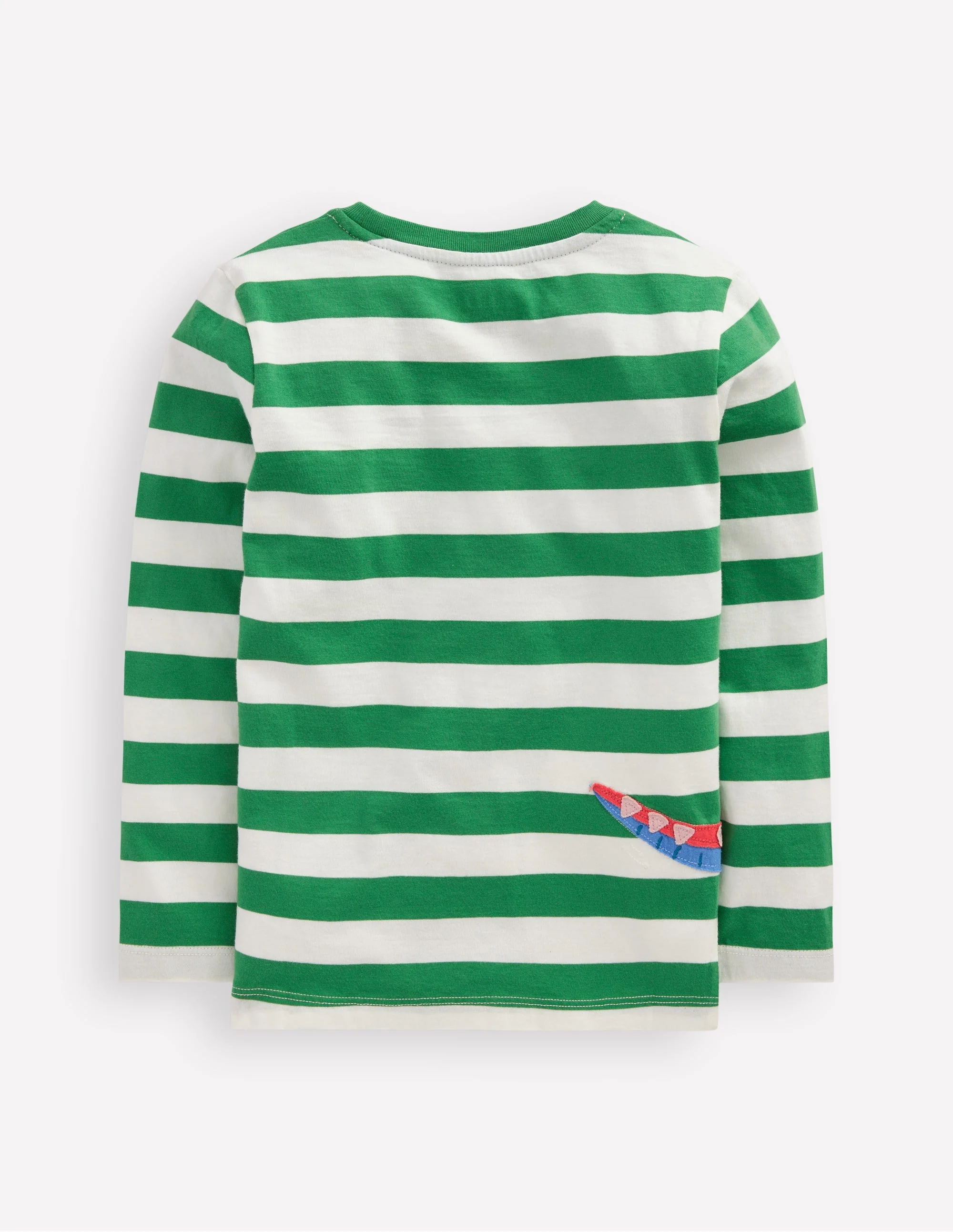 Front & Back Appliqué T-shirt-Shamrock Green Dino Family - Image 2